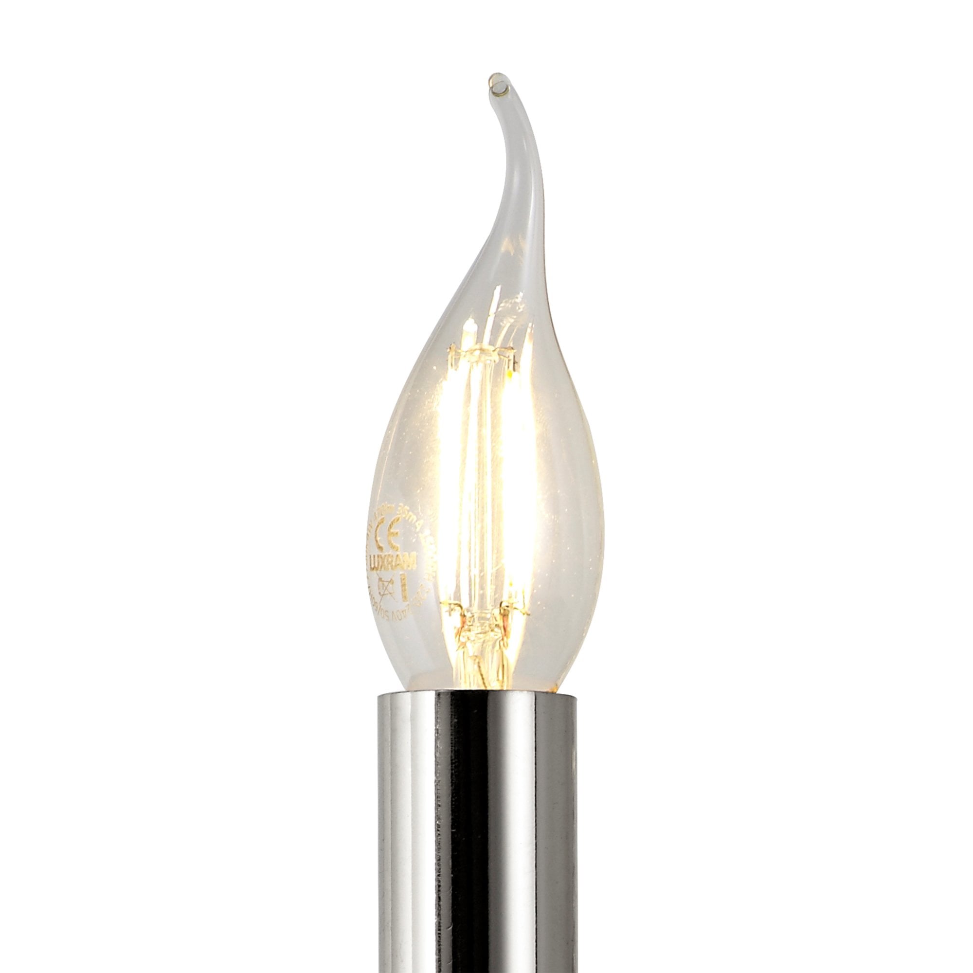 Diyas Armand Wall Lamp Single Light E14 - Polished Chrome/Crystal