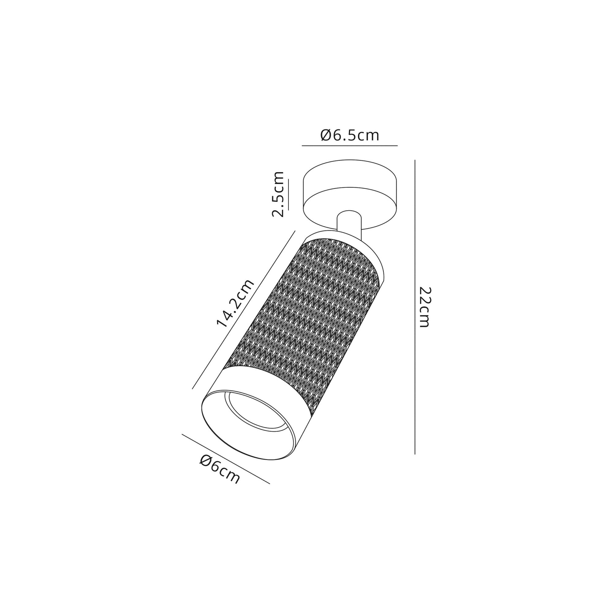Fabula Summerfield Single Adjustable Spot Light - Sand Black & Acrylic Ring