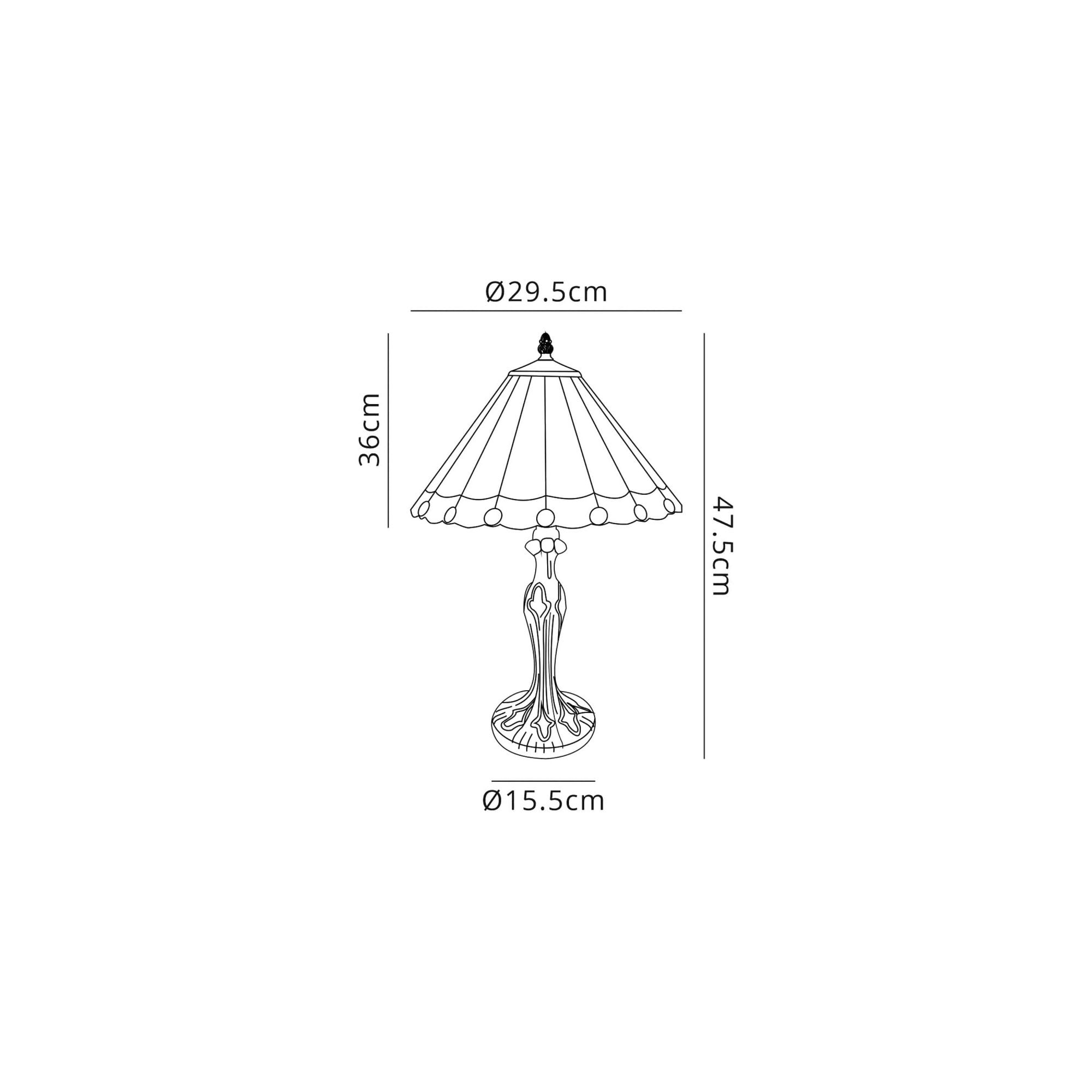 Fabula Amberley Single Curved Table Lamp - 30cm Tiffany Shade - Amber & Cream