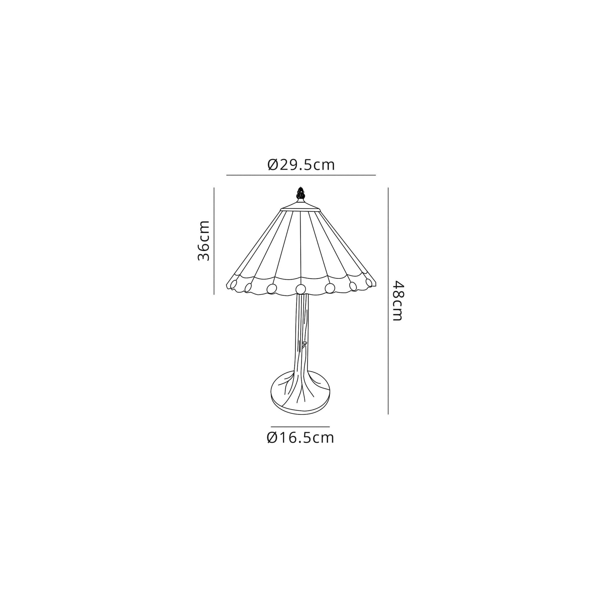 Fabula Amberley Single Tree Like Table Lamp - 30cm Tiffany Shade - Red & Cream
