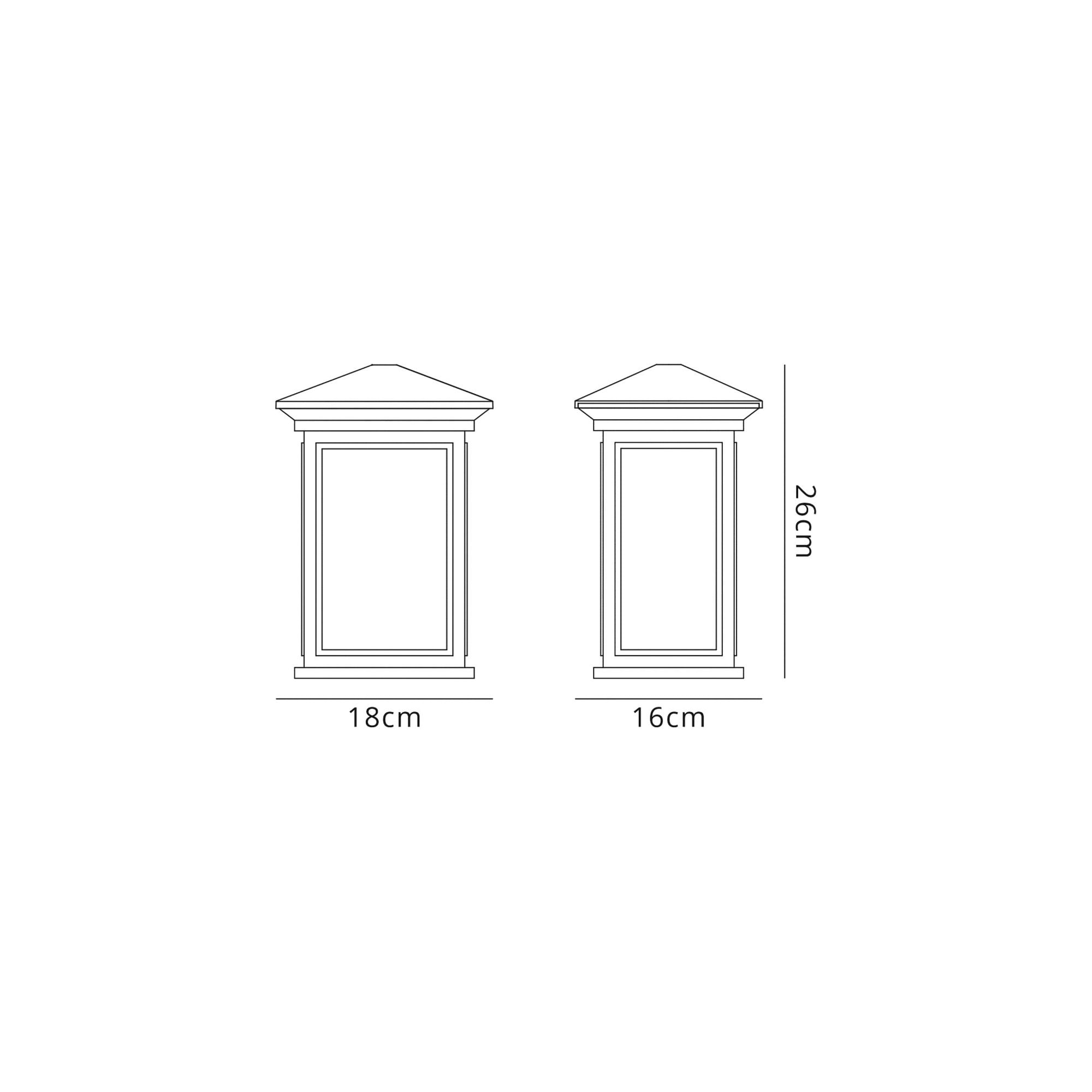 Fabula Campions Flush Wall Lamp - Anthracite & Clear Seeded Glass - IP54