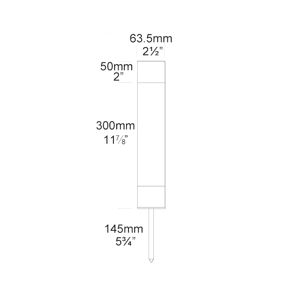 Hunza Pure LED Bollard 300mm (Spike Mounted) - Stainless Steel - Low Voltage