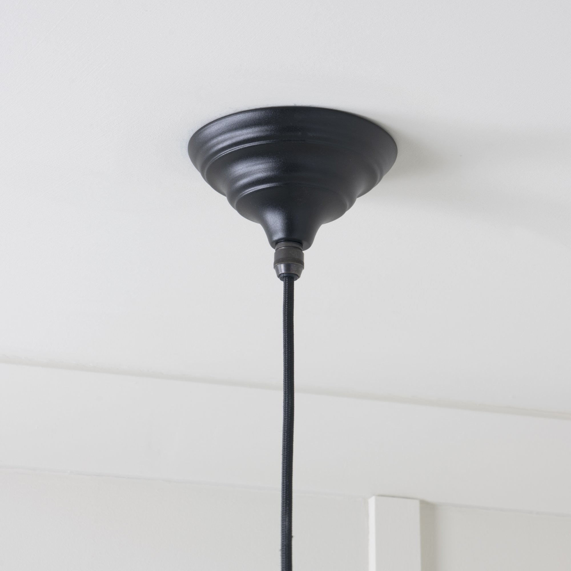 From The Anvil Hammered Brass Hockley Pendant - Elan Black