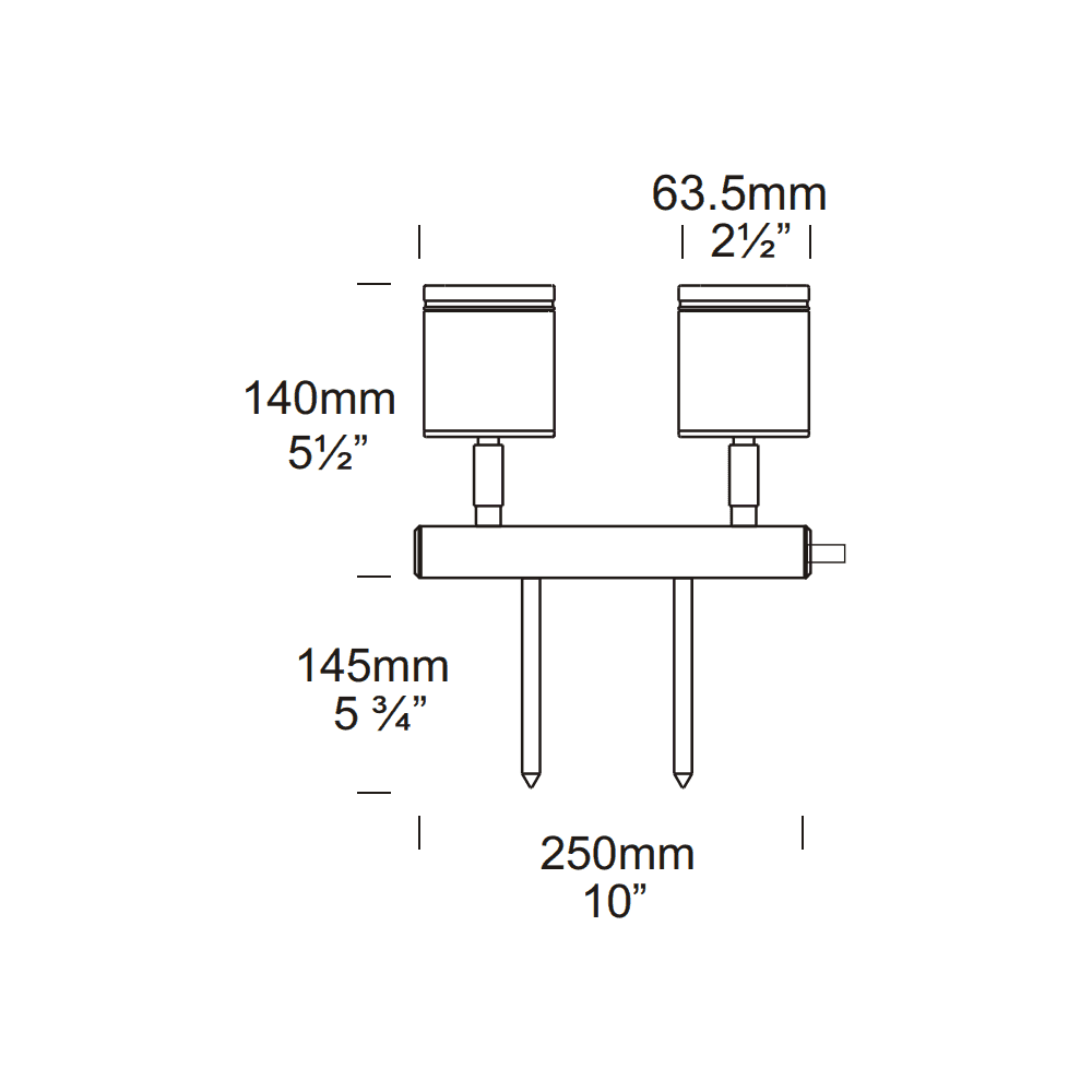 Hunza Twin Bar Light - Powder Coat - Low Voltage