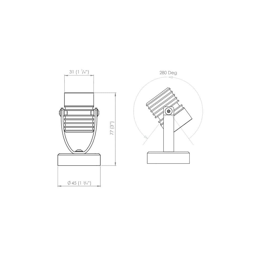 LuxR Modux 1 Pond Light (Weighted Base) with 12V Integral Driver - Copper - Low Voltage