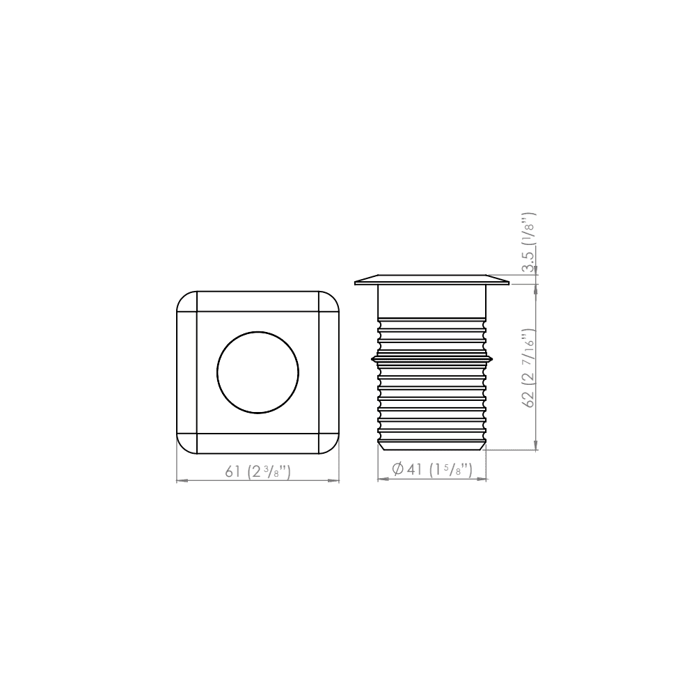 LuxR Modux 2 Large Square Recessed - Powder Coat - Low Voltage