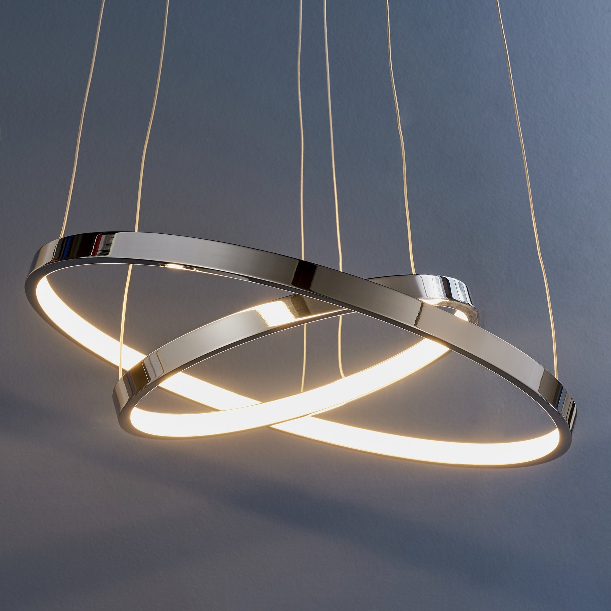 Endon Kline 2 Ring Pendant - Chrome Plate & Frosted Acrylic