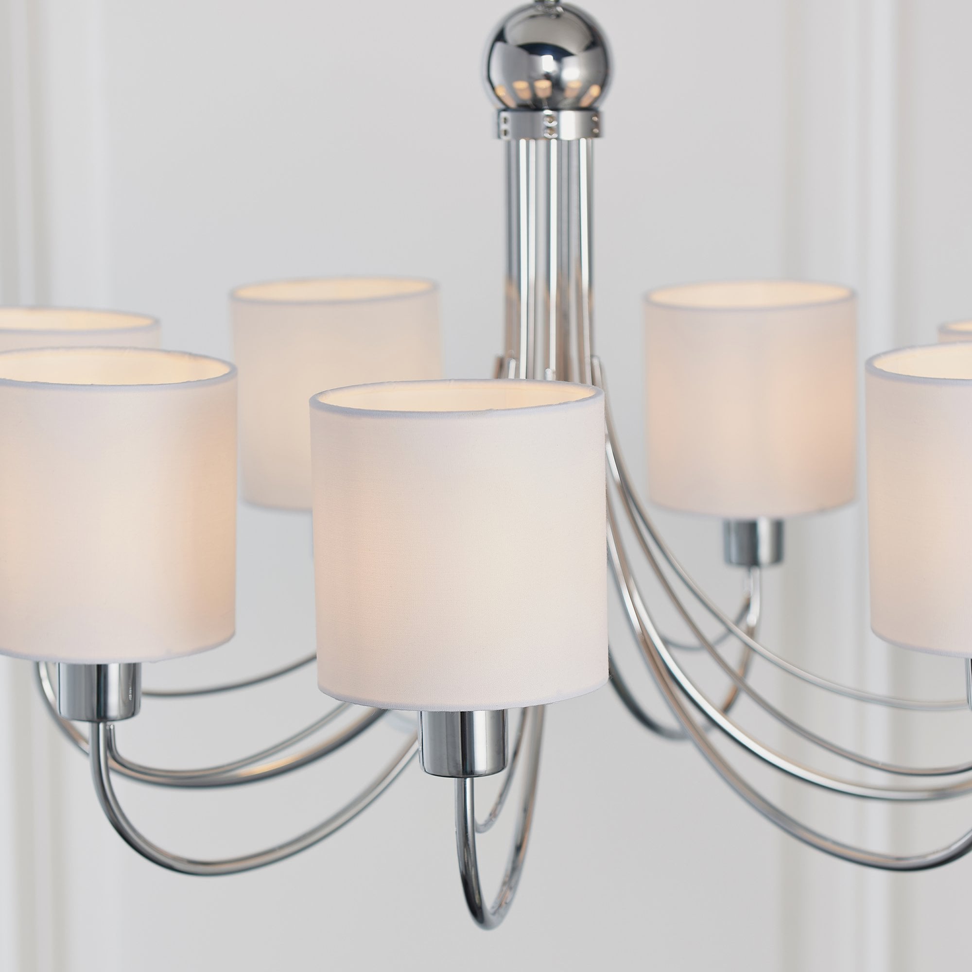 Endon Phantom 7 Light Pendant - Chrome Plate & White Acrylic