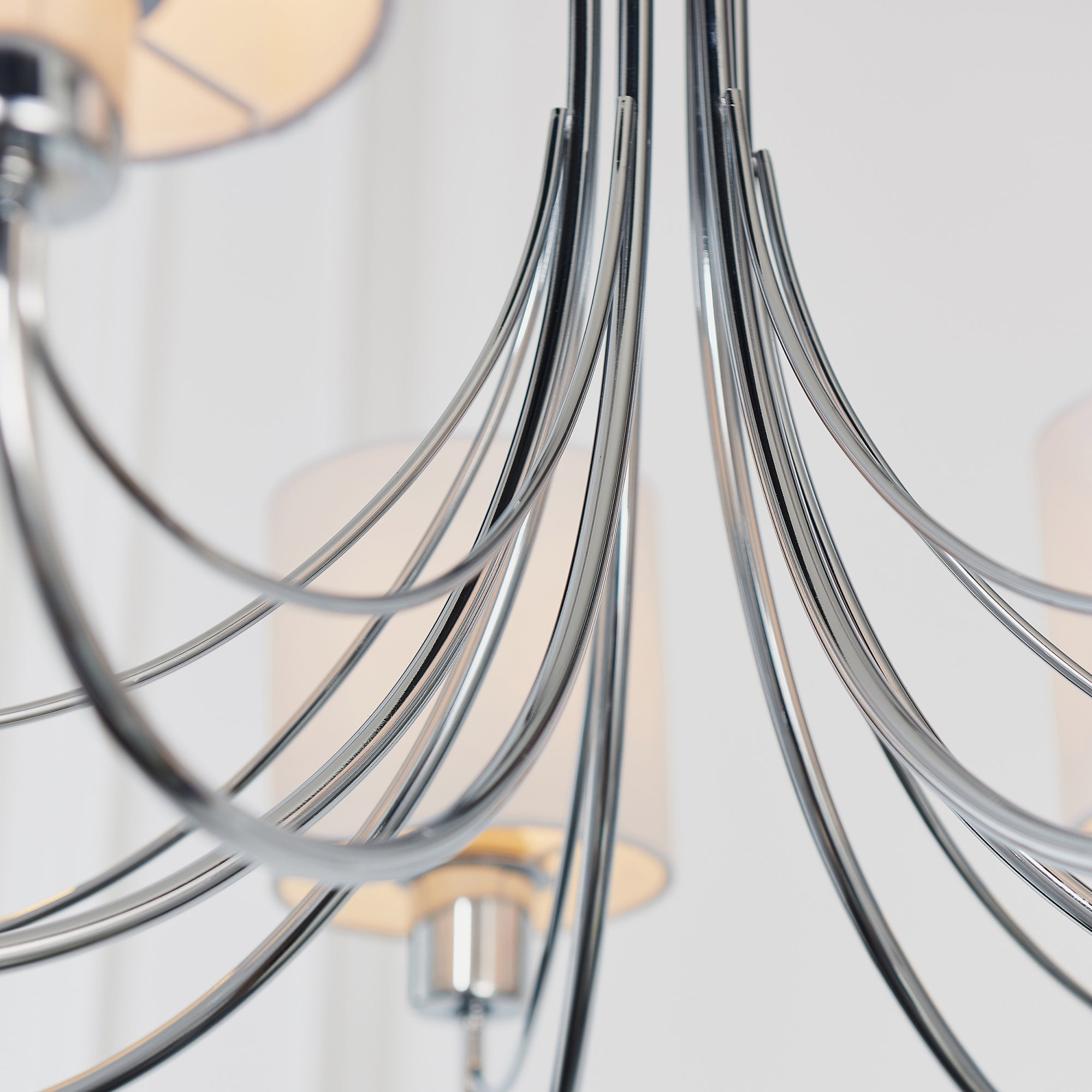Endon Phantom 7 Light Pendant - Chrome Plate & White Acrylic