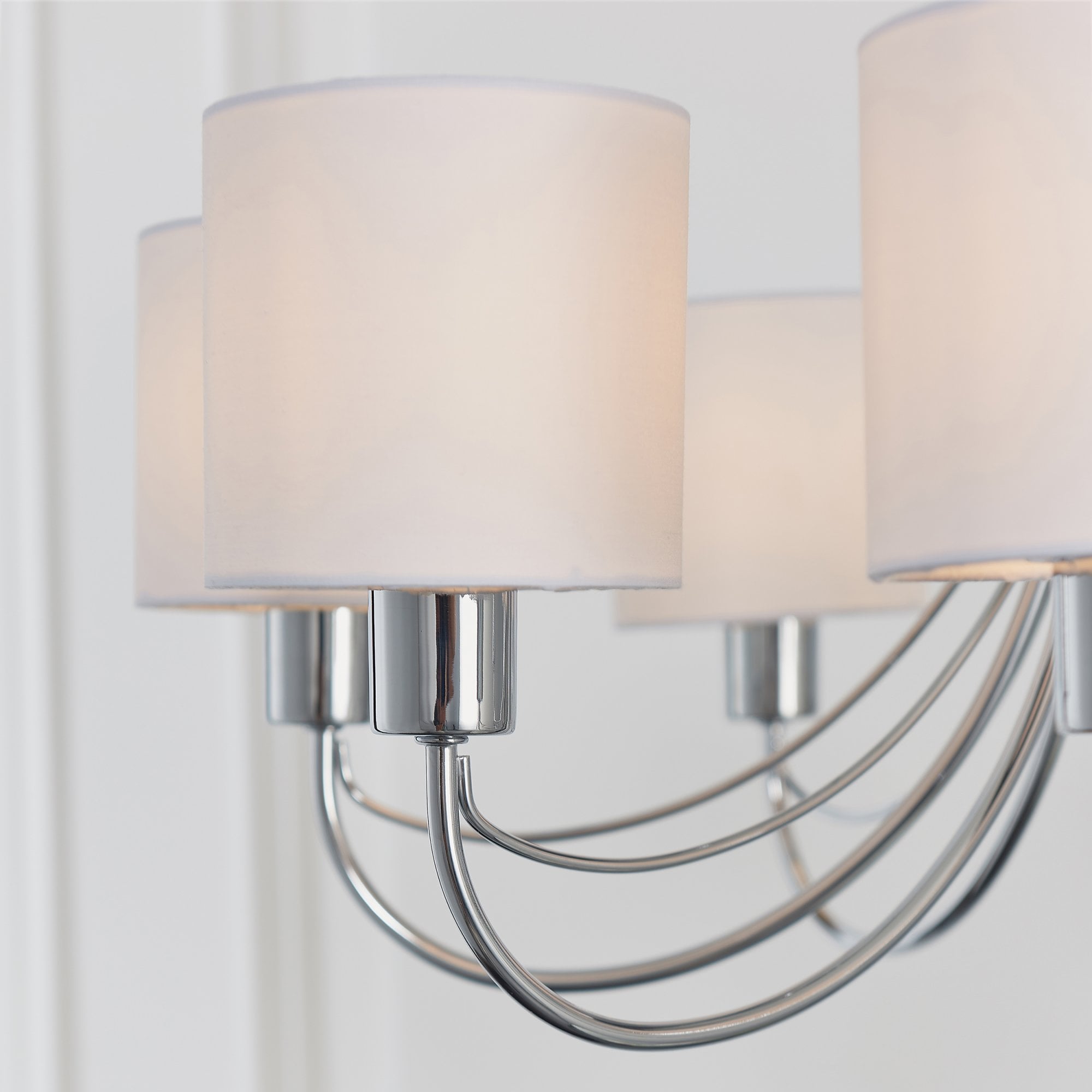 Endon Phantom 7 Light Pendant - Chrome Plate & White Acrylic