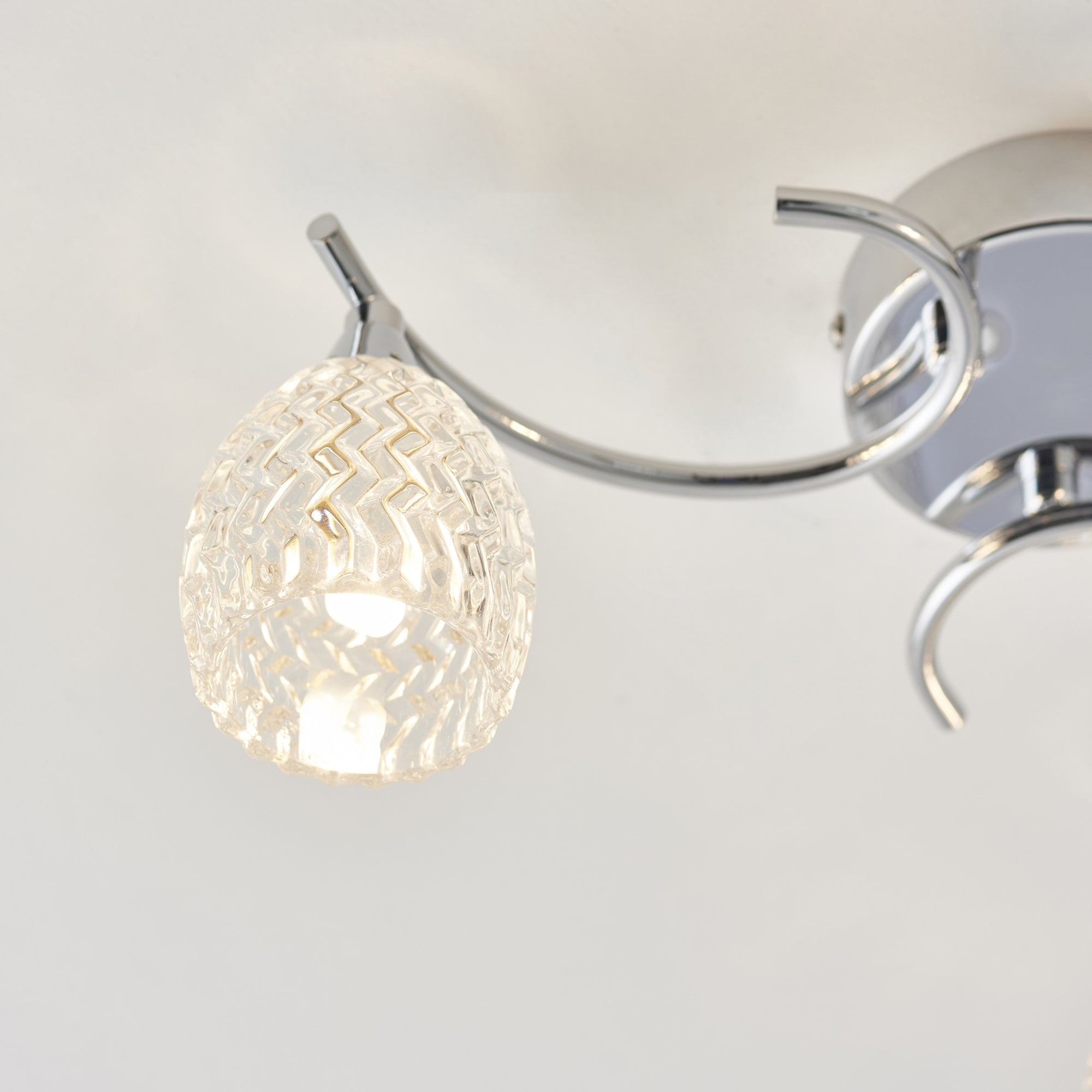 Endon Boyer 3 Light Semi Flush Fitting - Chrome Plate & Clear Glass