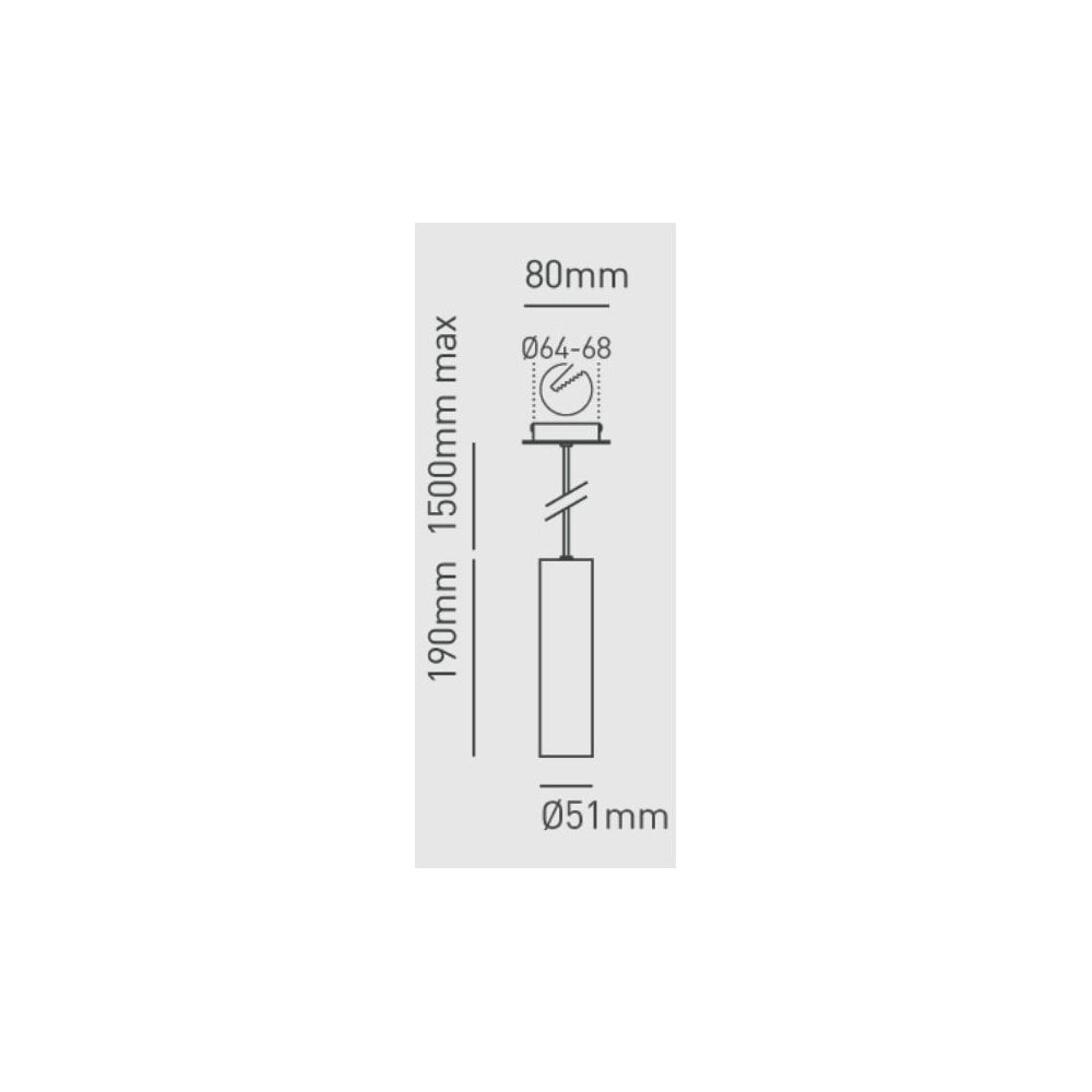 Collingwood 1901 Pendant Semi Recessed Mounted - All Black
