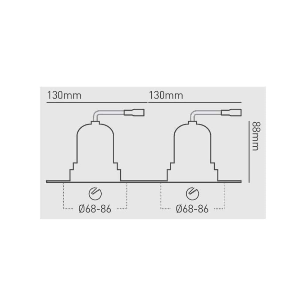 Collingwood 1901 Double Adjustable Trimless Downlight - White Housing/Black Baffle (Fire-Rated)