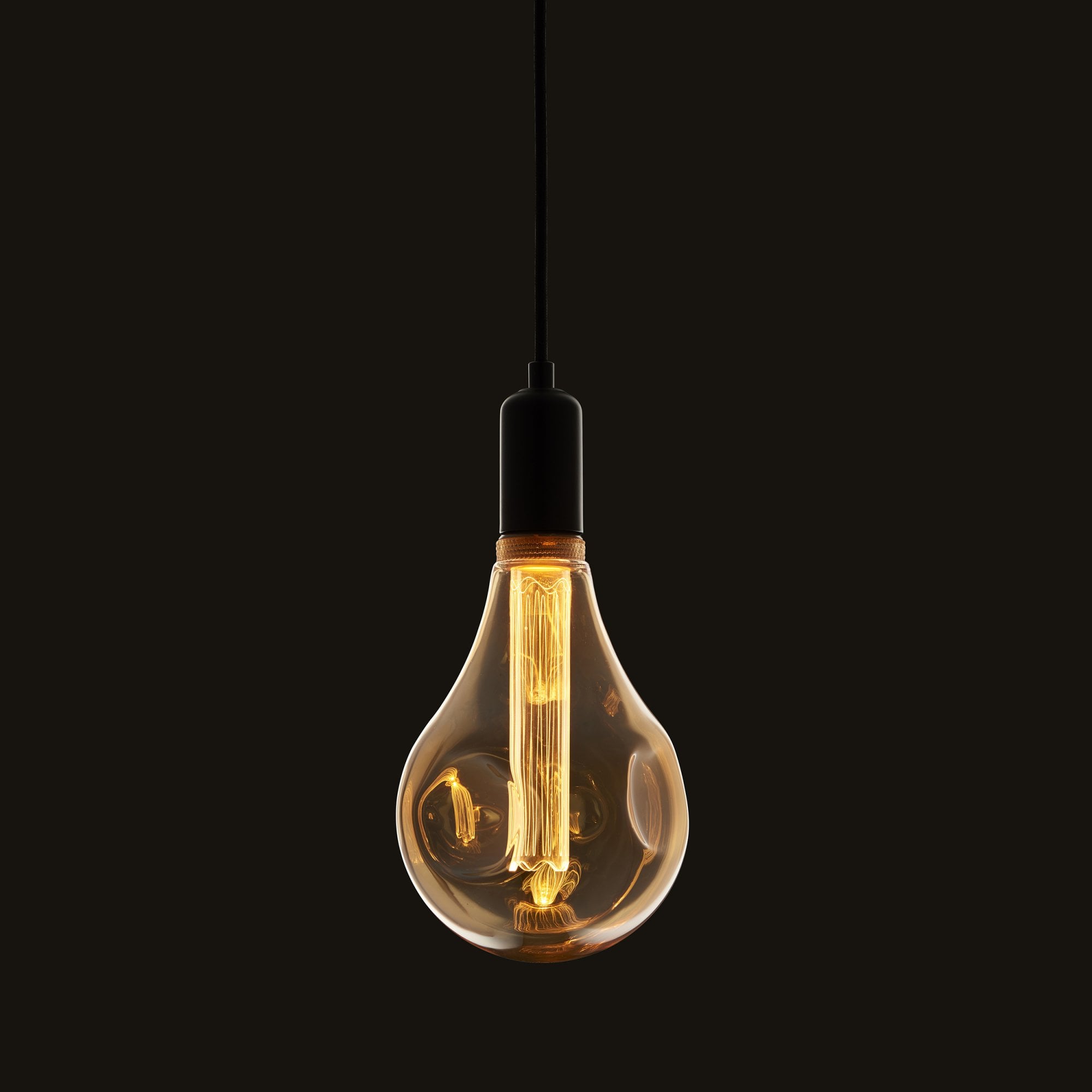 Endon XL E27 LED 2.5W Dimple Globe Bulb - 2300K - Non-Dimmable - Amber Glass