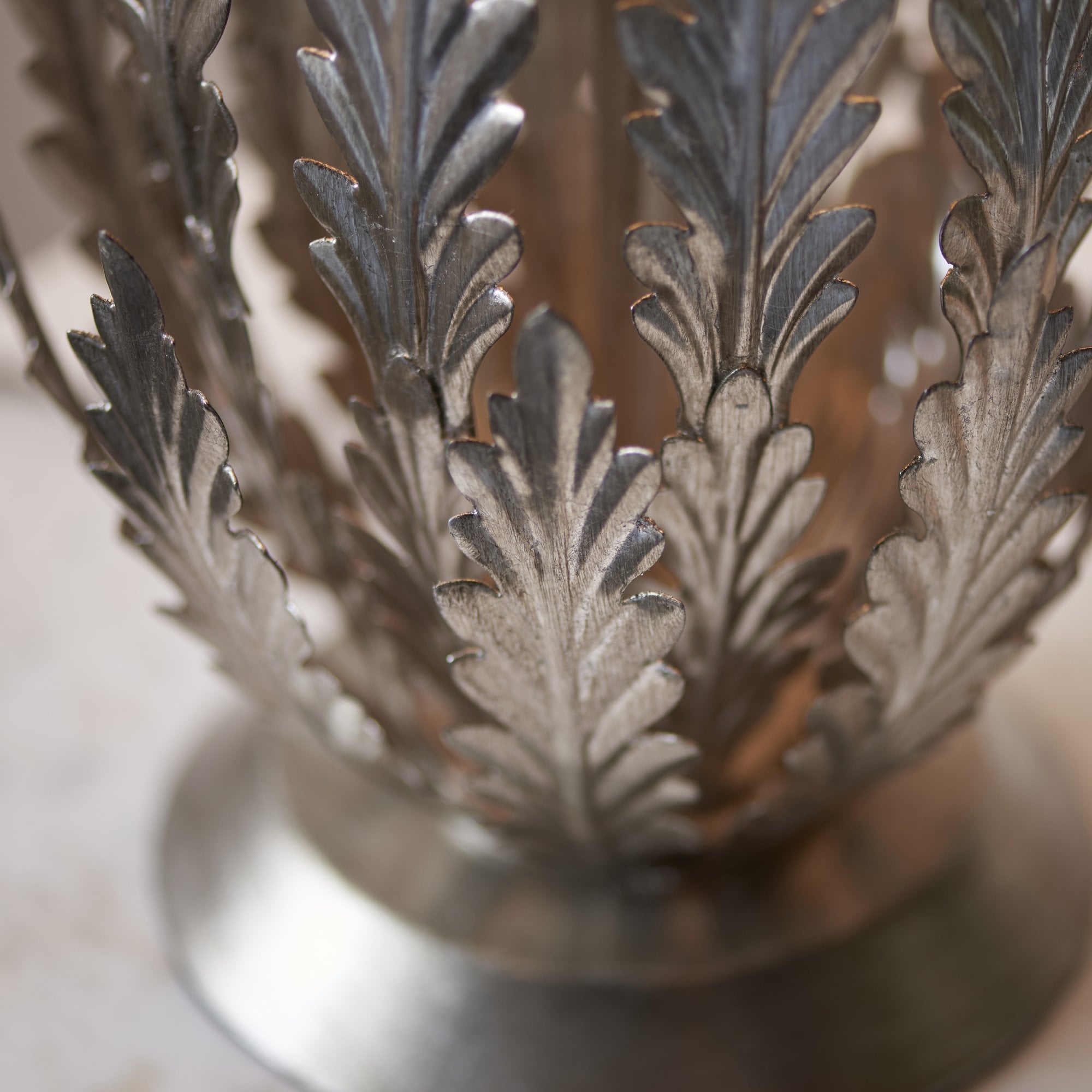 Endon Delphine Single Light Table Lamp - Silver Leaf & Ivory Cotton Fabric