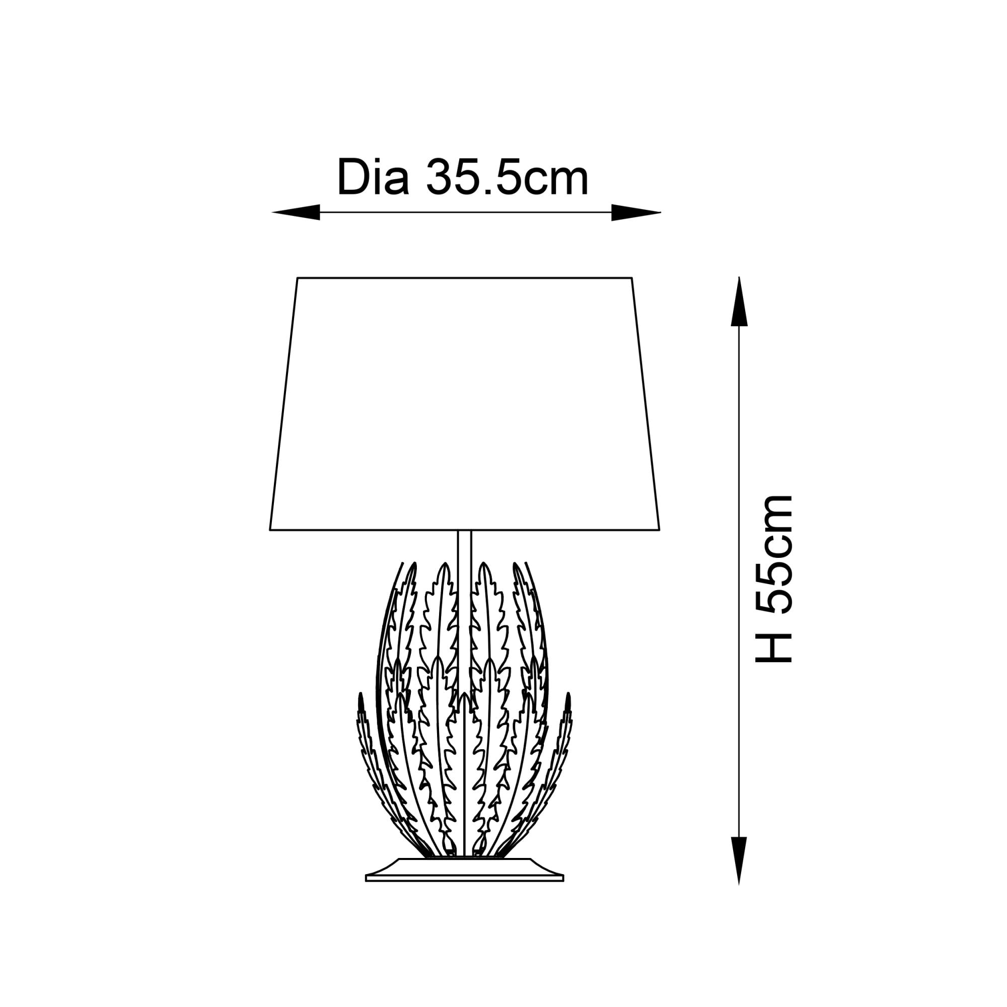Endon Delphine Single Light Table Lamp - Silver Leaf & Ivory Cotton Fabric