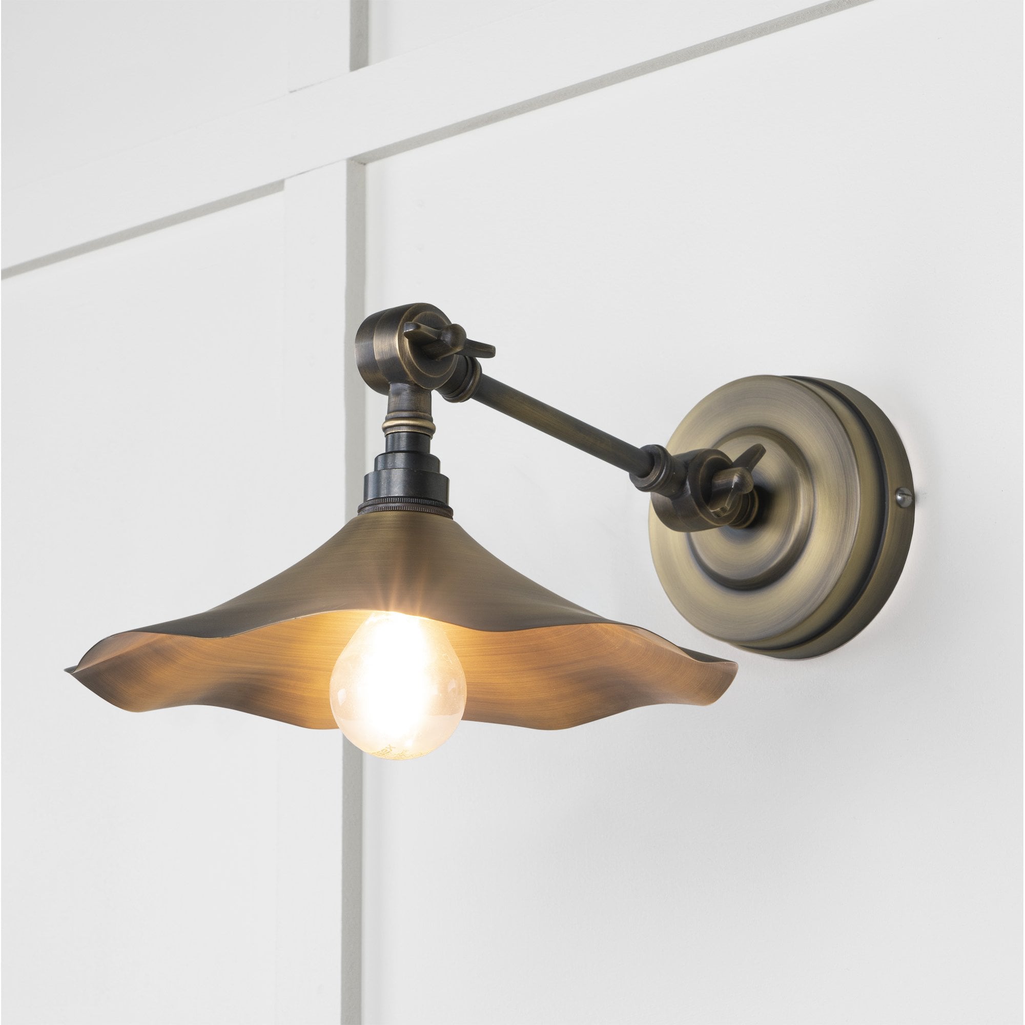 From The Anvil Aged Brass Flora Wall Light