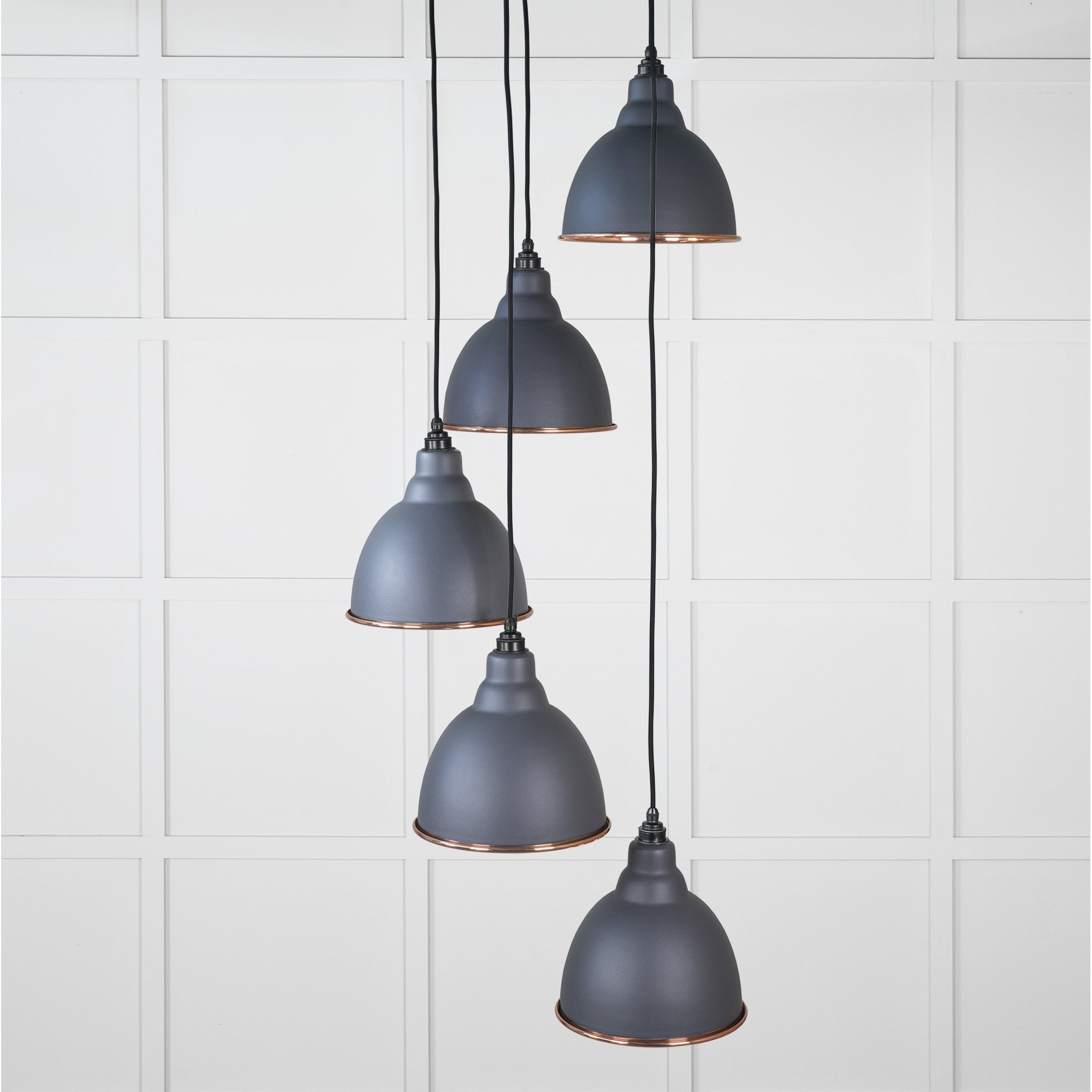 From The Anvil Hammered Copper Brindley Cluster Pendant - Slate (Mid Grey)