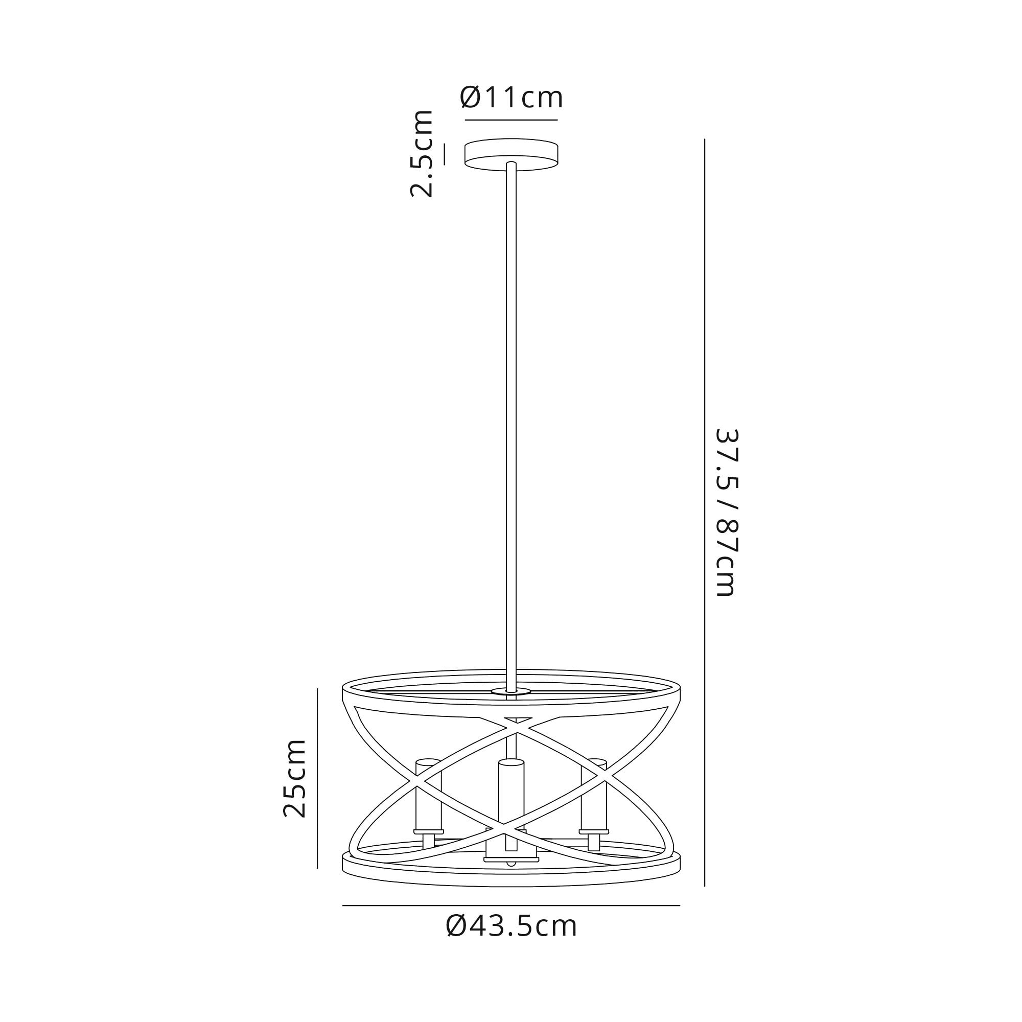 Fabula Debden 4 Light Semi-Flush/Pendant - Graphite & Satin Nickel