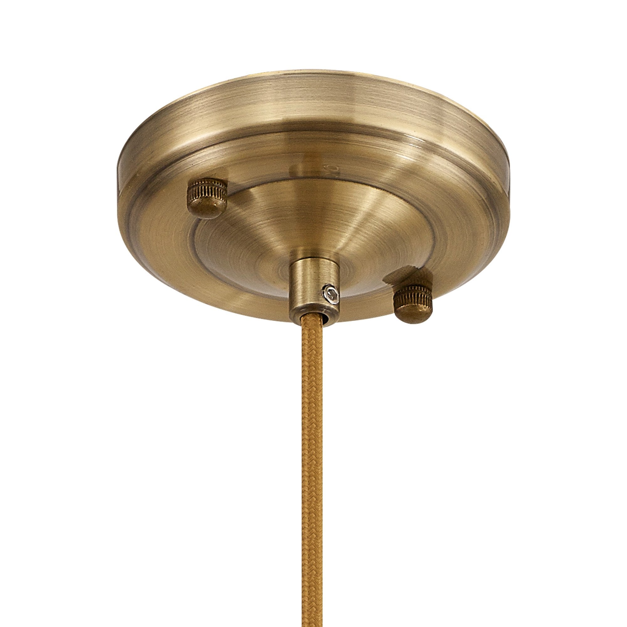 Fabula Merryhill Single Pendant Light Kit - Antique Brass & Golden Brown Twisted Cable - Frame Only