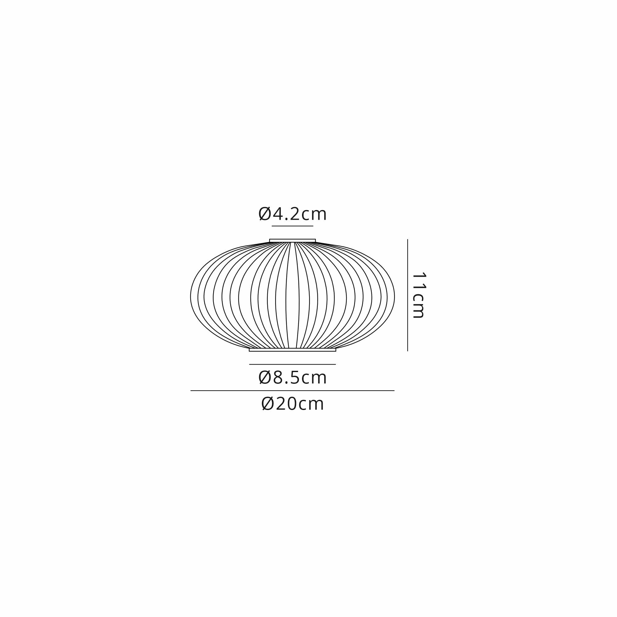 Fabula Springfield 20cm Oval Sphere Ribbed Shade - Smoked Glass - Shade Only