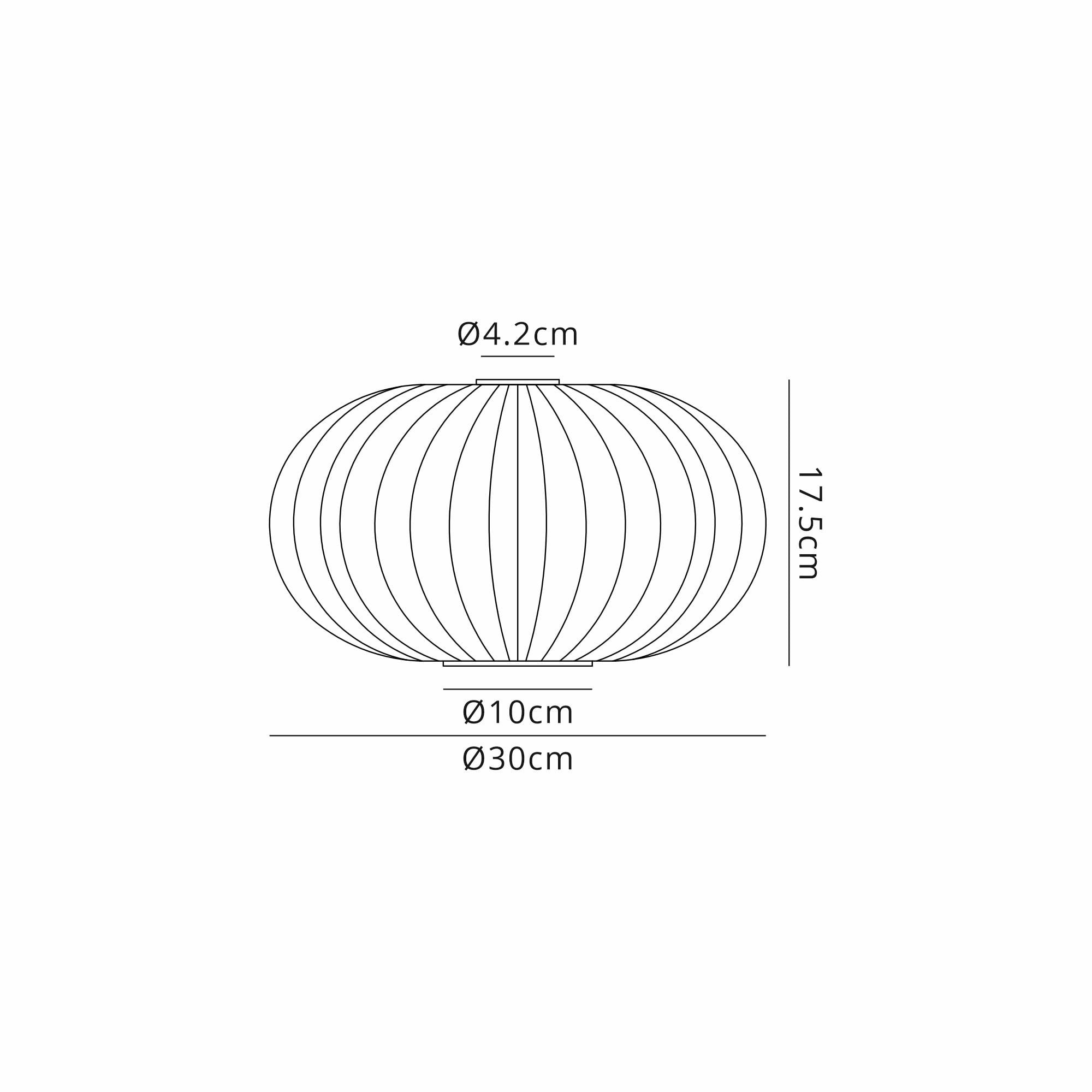 Fabula Springfield 30cm Oval Sphere Ribbed Shade - Champagne Glass - Shade Only