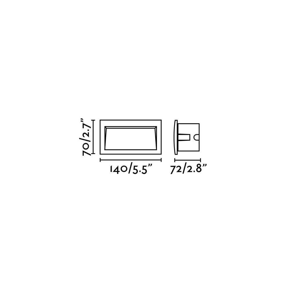 Faro Sedna Rectangular Recessed Lamp - Dark Grey