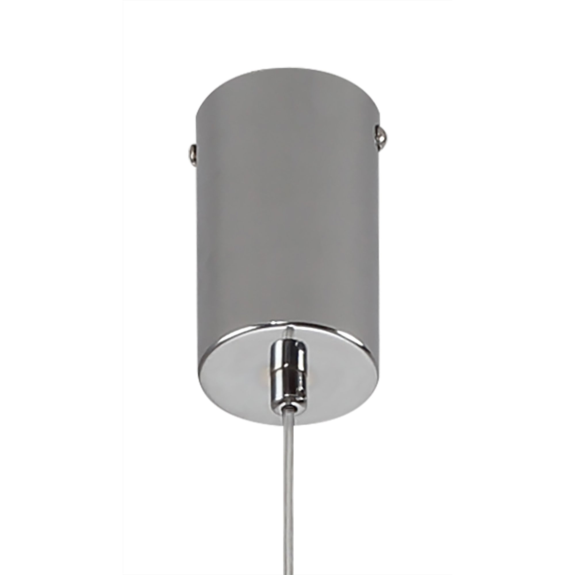 Fabula Tamworth Single Pendant - Tall Cylinder Shade - Polished Chrome & Copper Glass