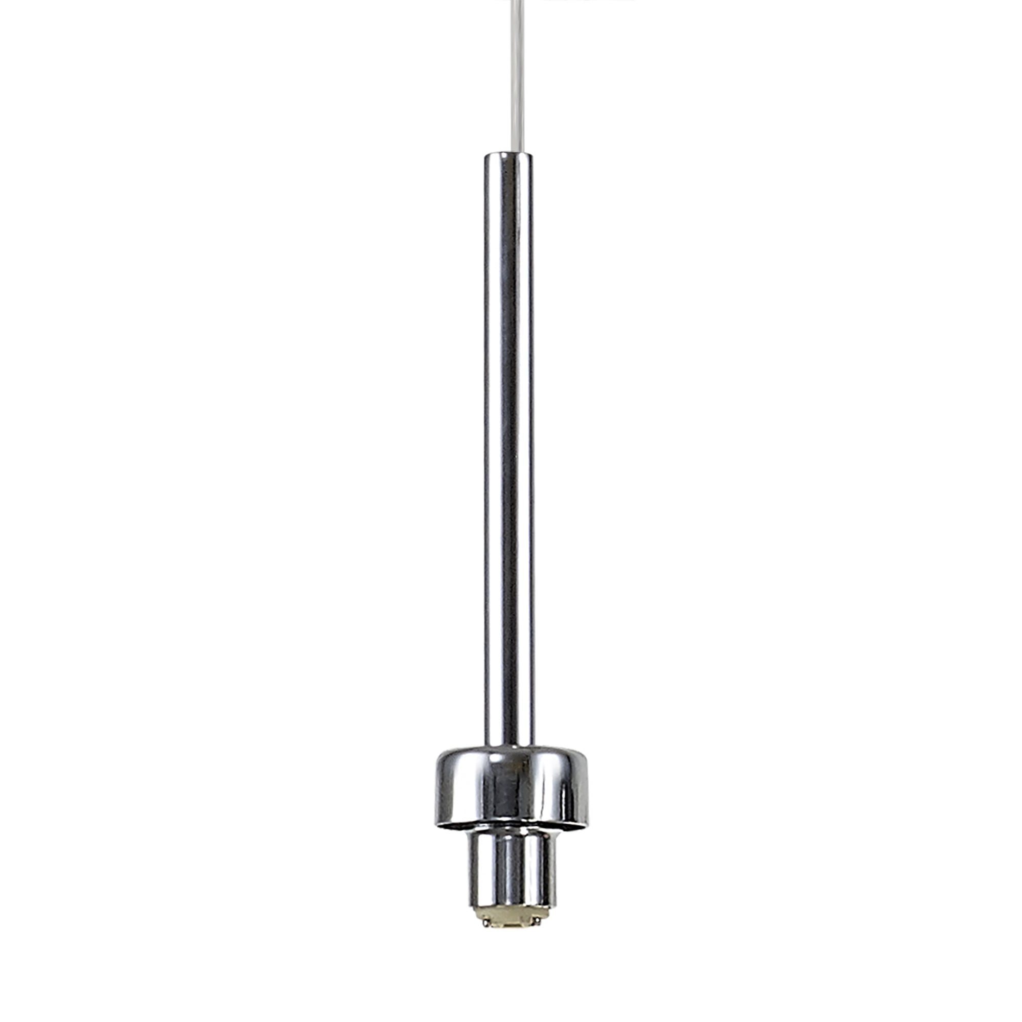 Fabula Tamworth 6 Light Linear Pendant - Mixed Cylinder Shades - Polished Chrome & Cognac Glass