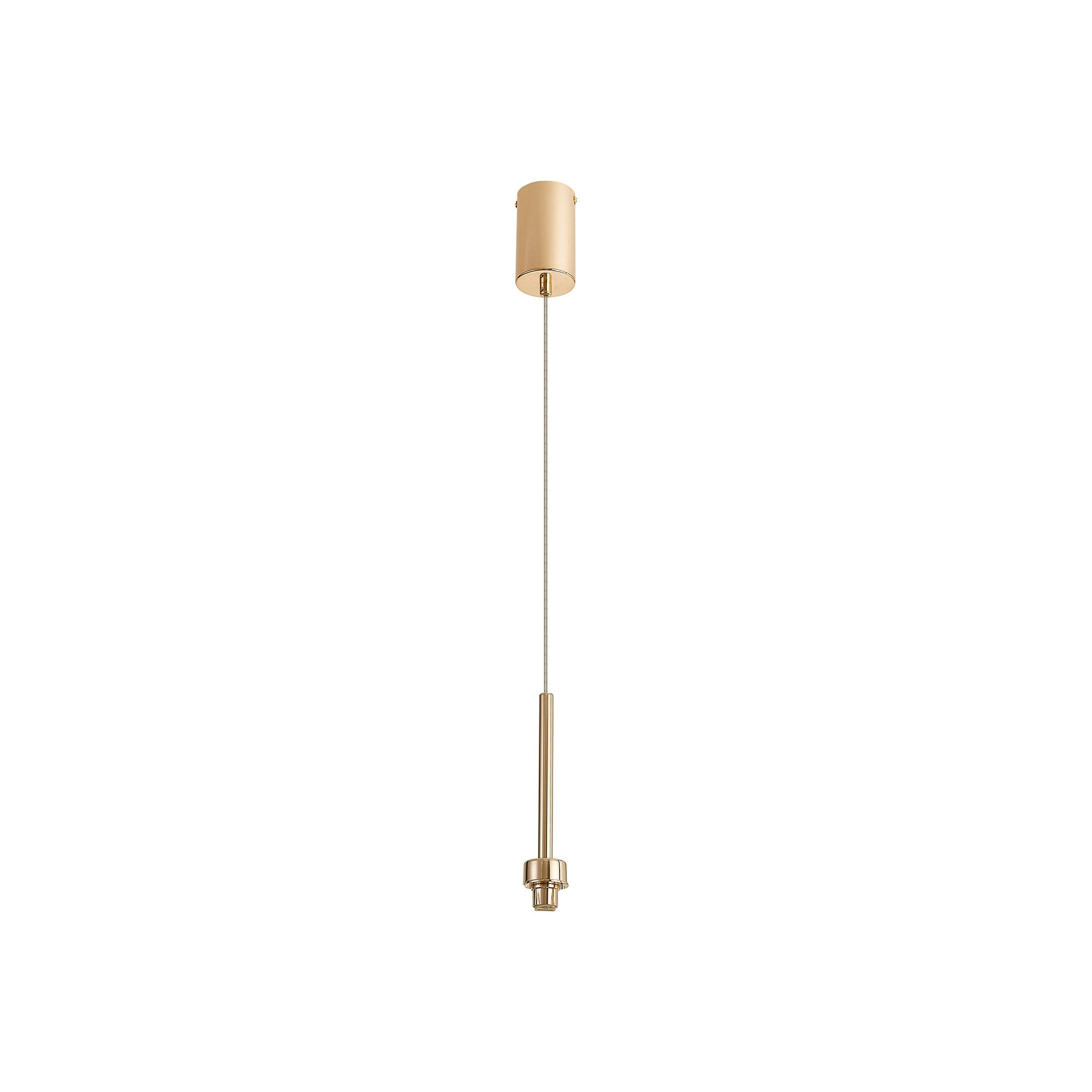 Fabula Tamworth Single Pendant - Medium Cylinder Shade - French Gold & Cognac Glass