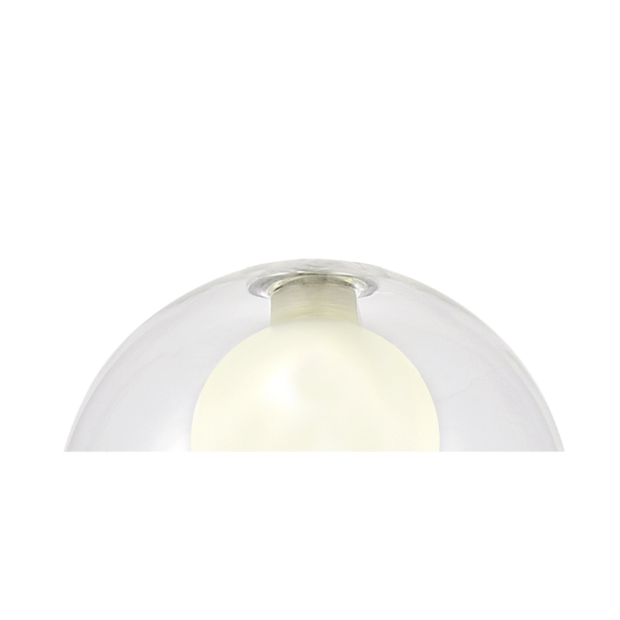 Fabula Tamworth 6 Light Round Pendant - Round Shades with Inner Frosted Globes - French Gold, Clear & Frosted Glass