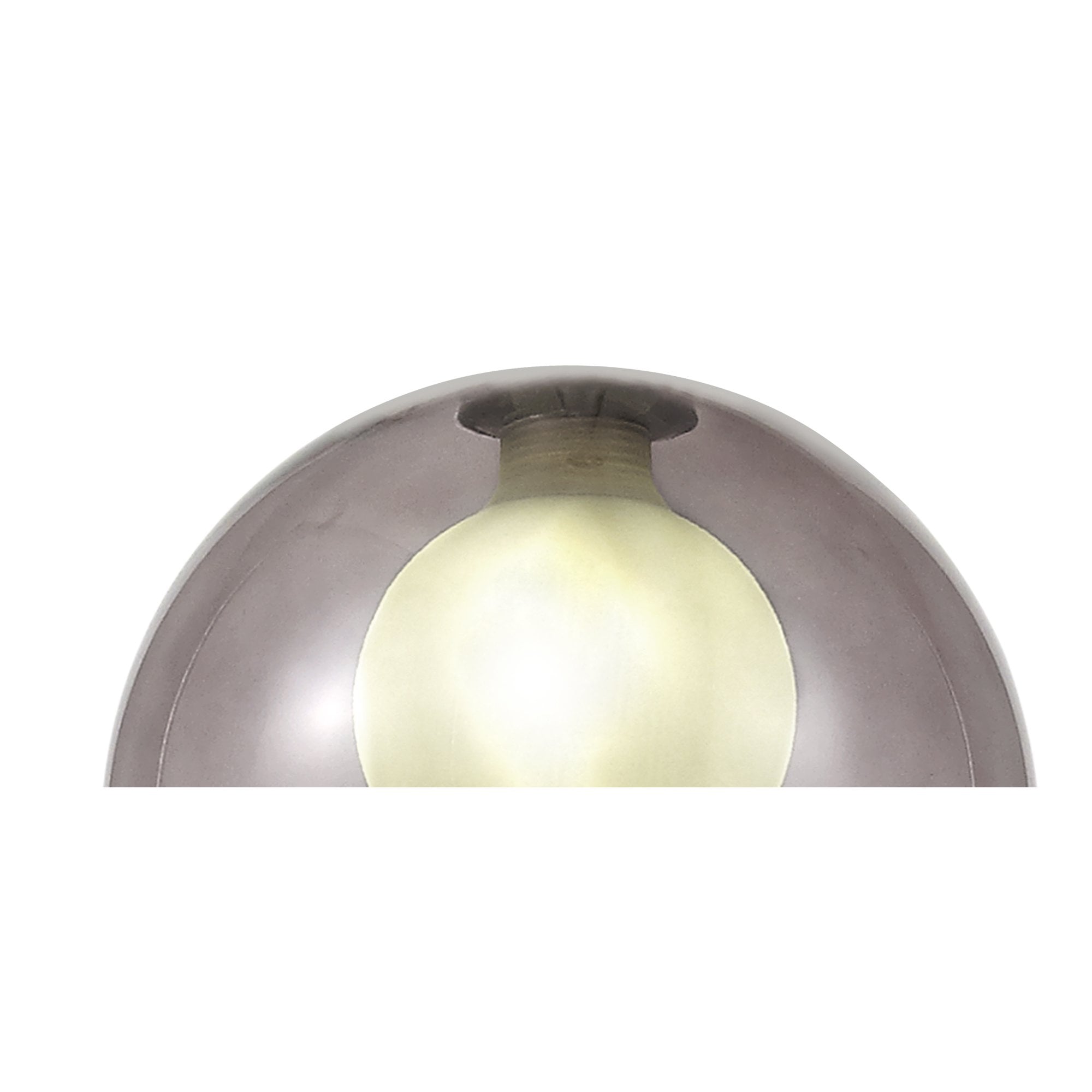 Fabula Tamworth 6 Light Round Pendant - Round Shades with Inner Frosted Globes - French Gold, Smoked & Frosted Glass