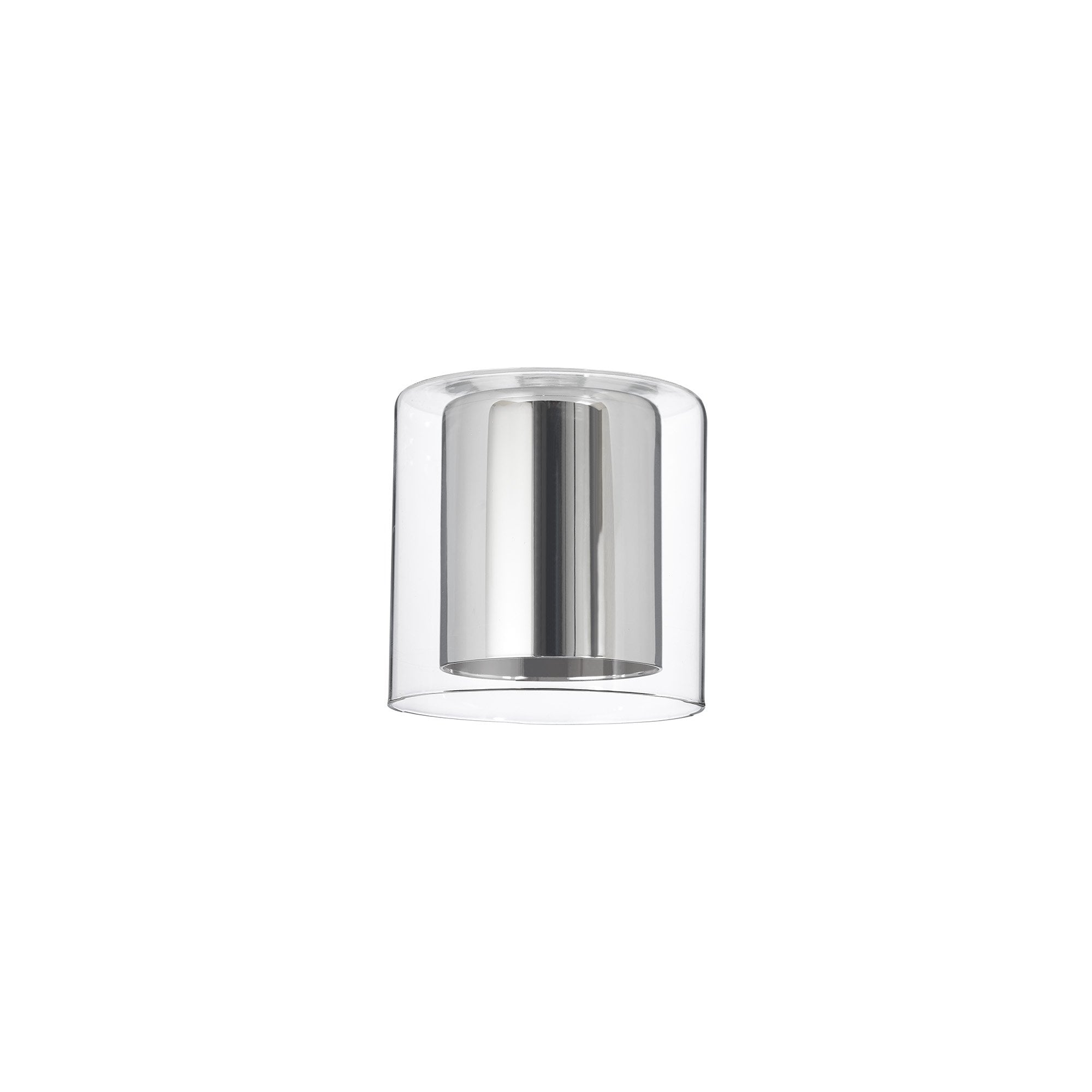 Fabula Tamworth 3 Light Linear Pendant - Medium Cylinder Shades with Clear Outer Glass - French Gold, Chrome & Clear Glass