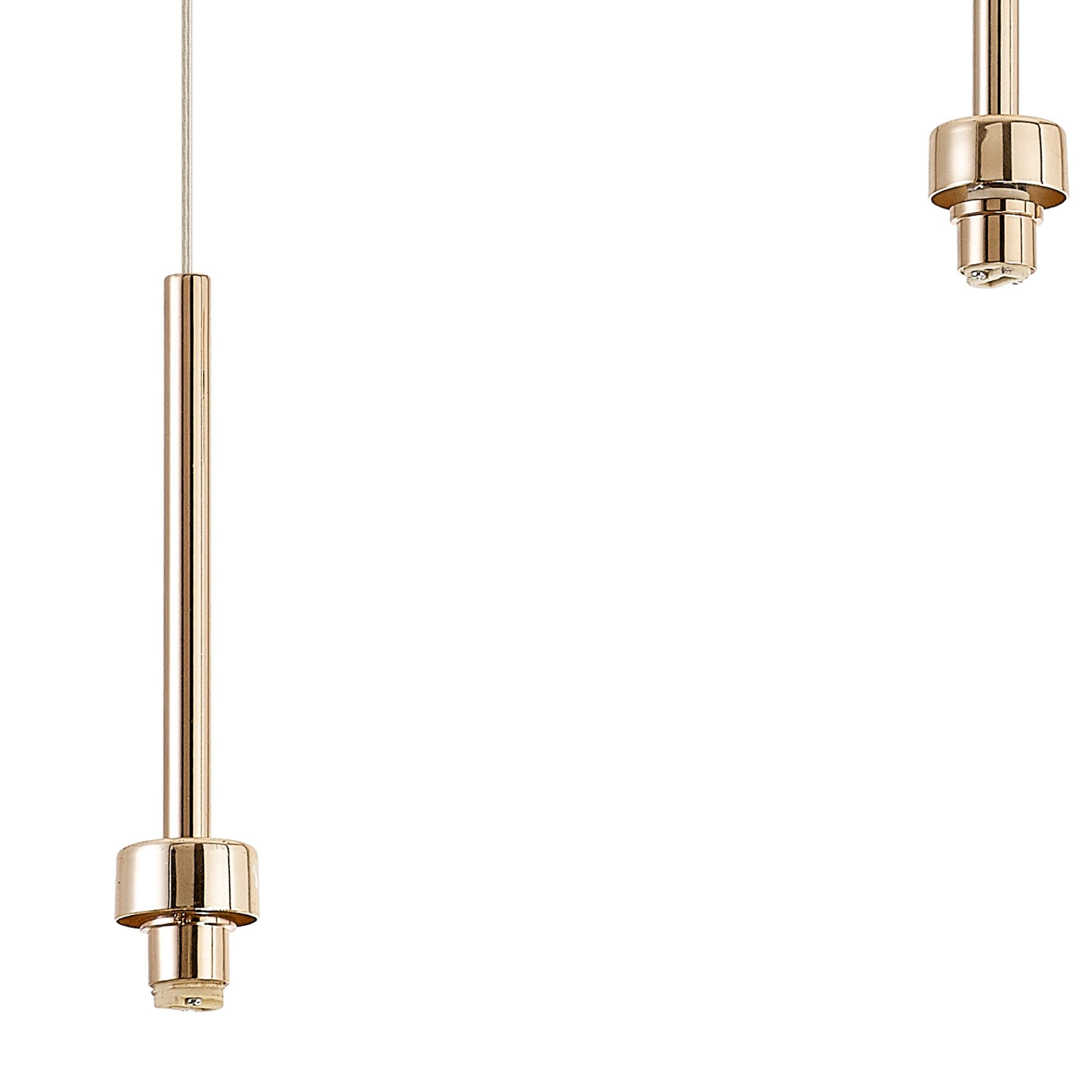 Fabula Tamworth 3 Light Linear Pendant - Wine Glass Shades with Inner Frosted Glass - French Gold, Smoked & Frosted Glass