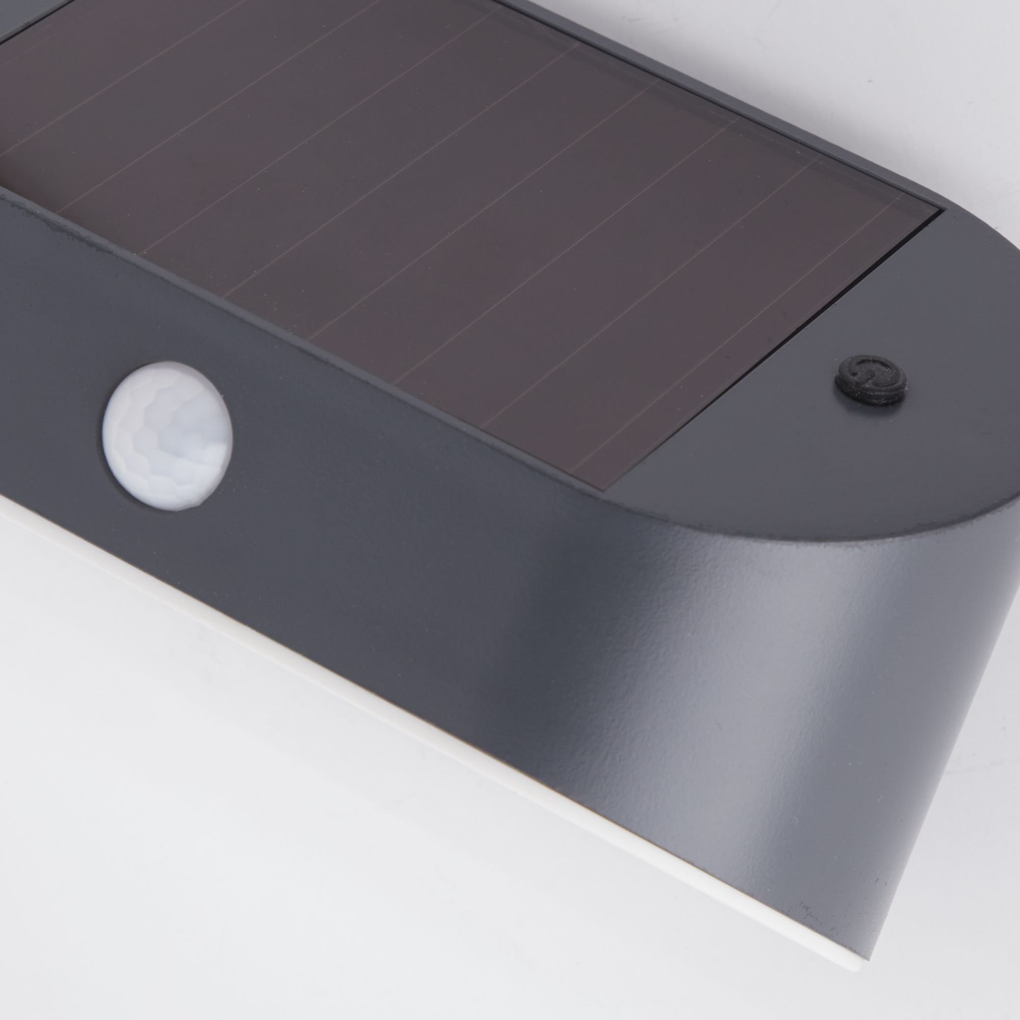 Searchlight Battenburg Solar Outdoor Wall Light with PIR - Black & White Polycarbonate