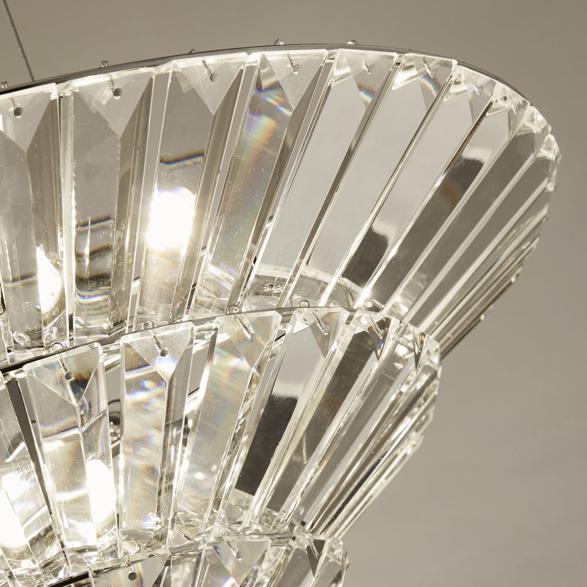 Searchlight Sandbeck 8 Light Pendant To Flush - Chrome & Clear Crystal