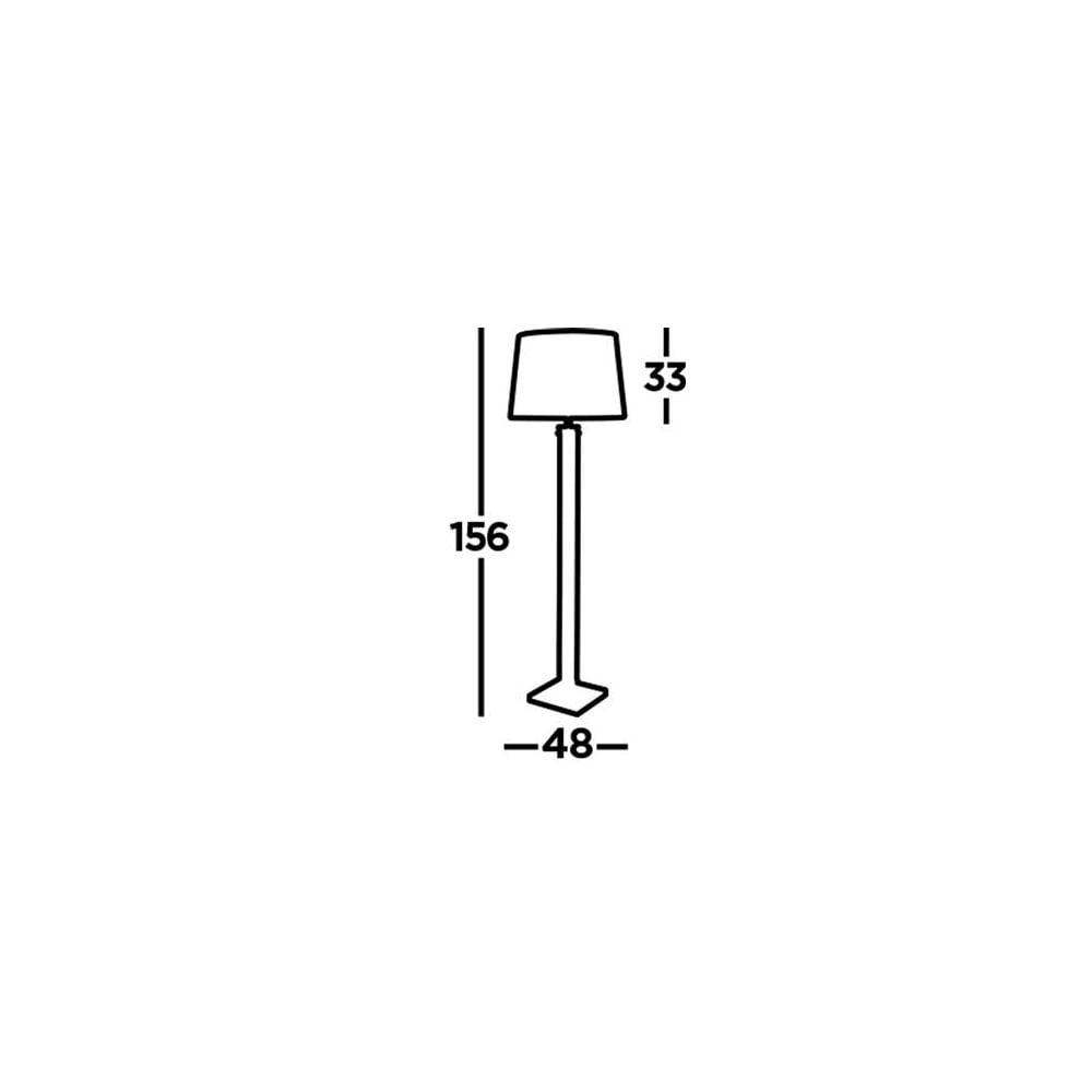 Searchlight Paulton Floor Lamp - Satin Silver, Glass & Cream Fabric