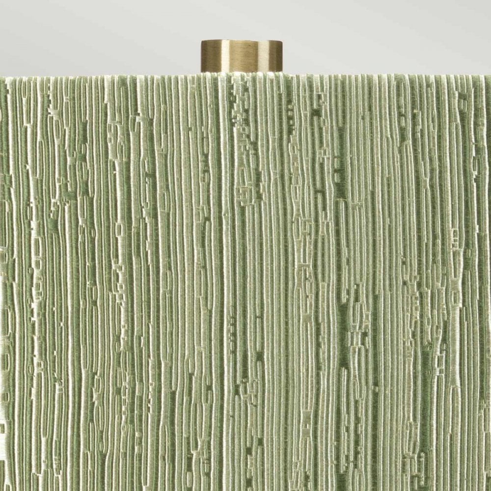 Elstead Milo 1 Light Table Lamp - White, Aged Brass & Green