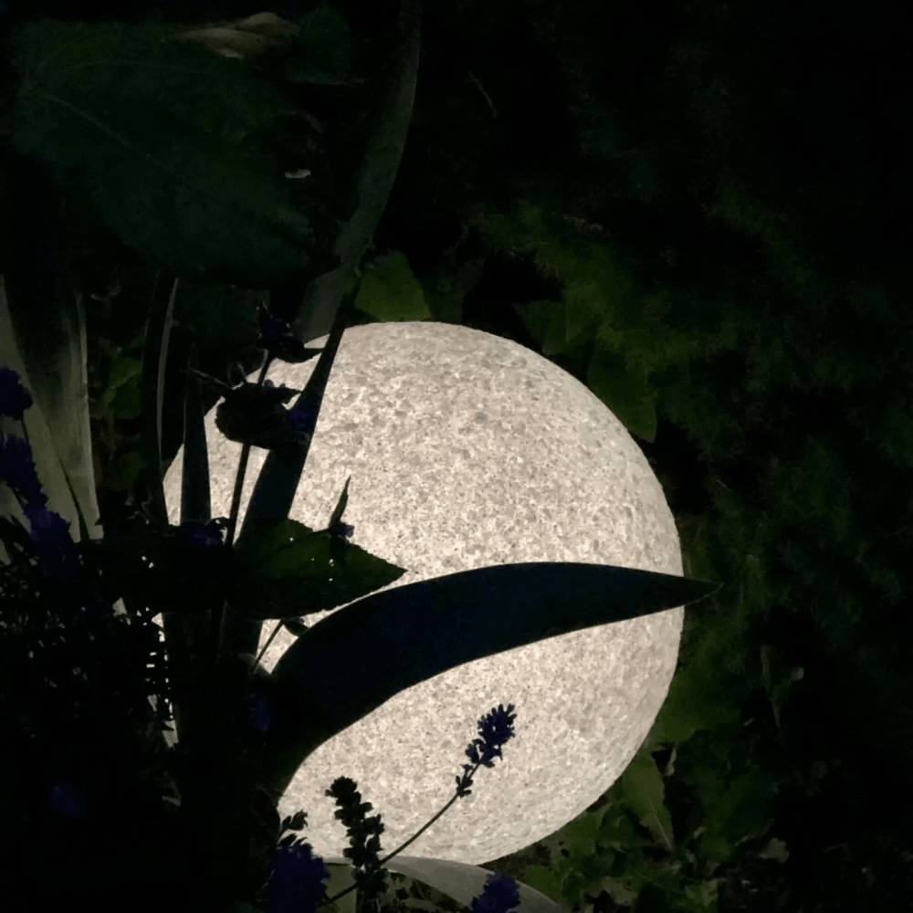 Stone Globe Spherical Garden Light - Limestone - Solar