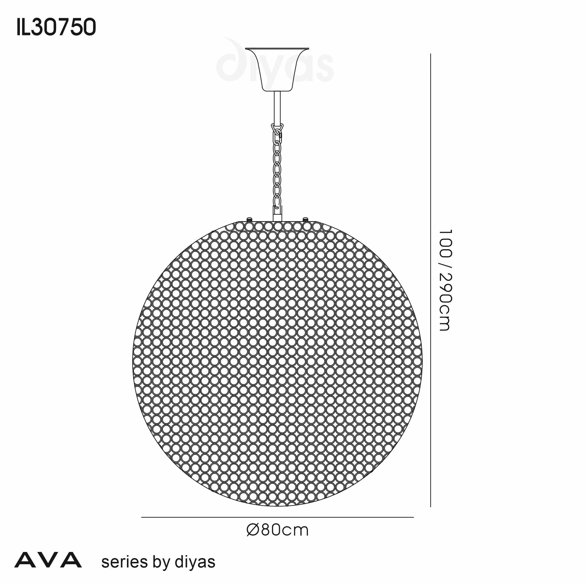 Diyas Ava 12 Light Pendant - French Gold & Crystal