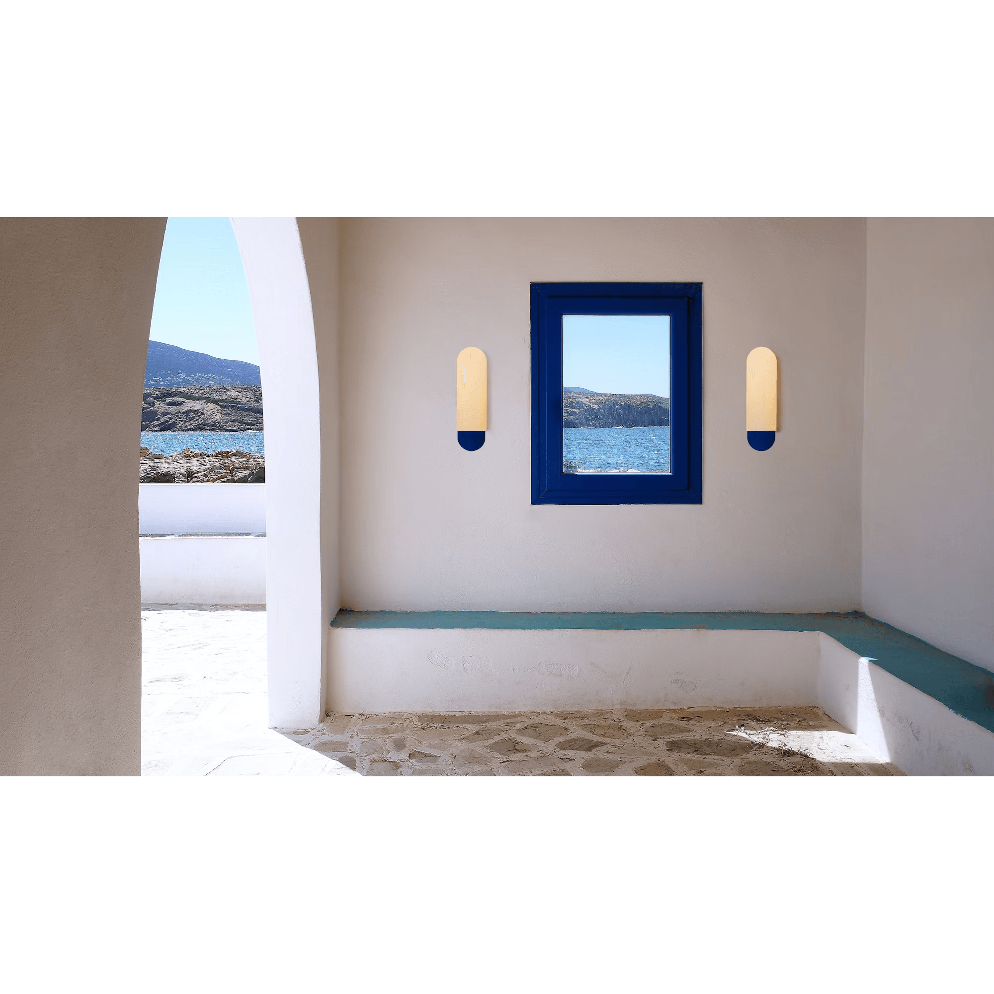 Schwung Odyssey Santorini Large Single Wall Sconce Light - Opal Mat Glass