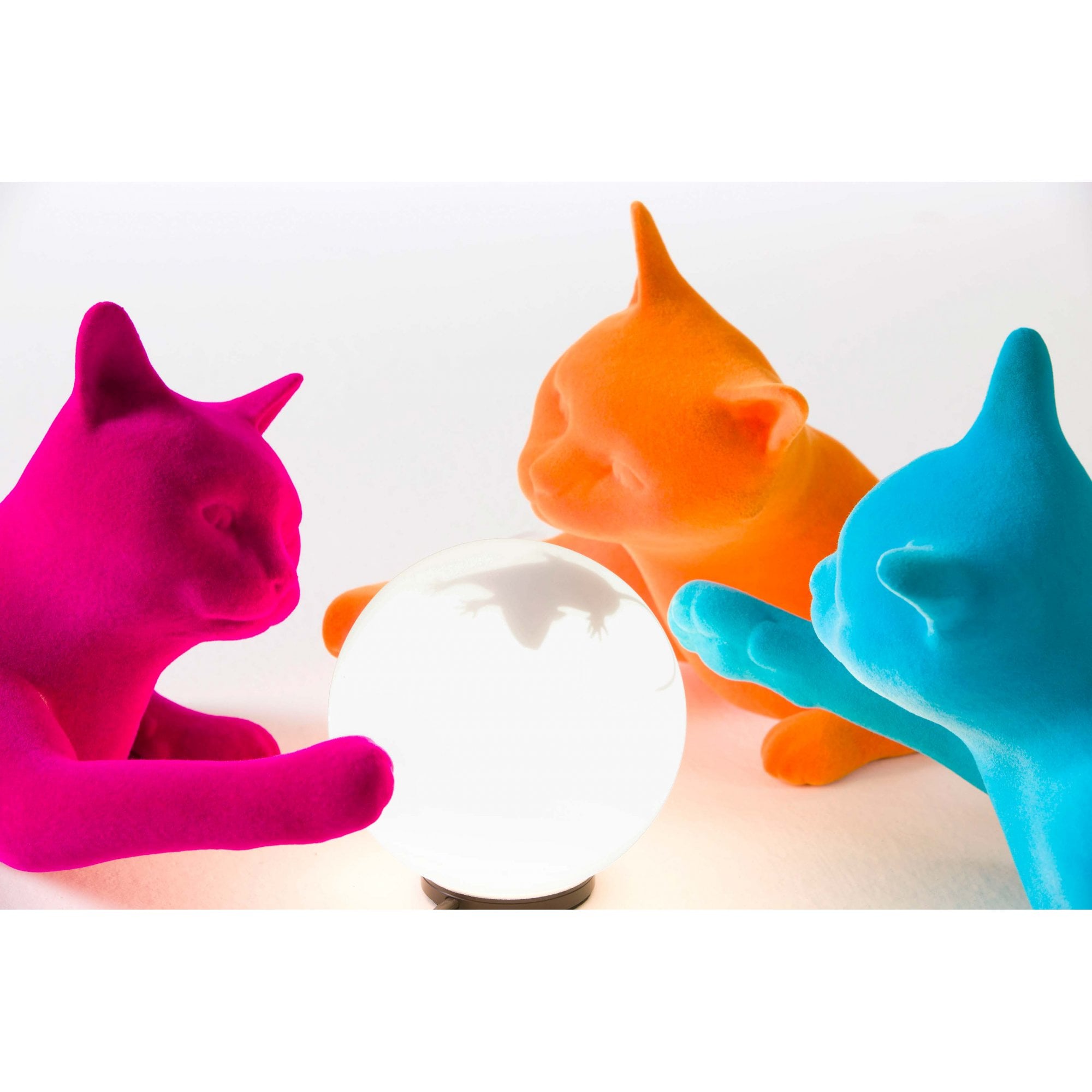Karman Maoo Cat Table Lamp - Light Blue Velvet