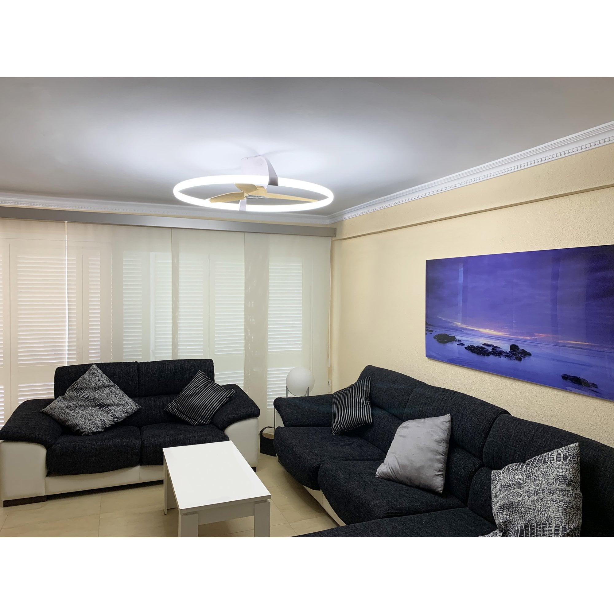 Mantra Nepal 75W LED Dimmable Ceiling Light & Fan, Remote, APP, Voice Controlled - White