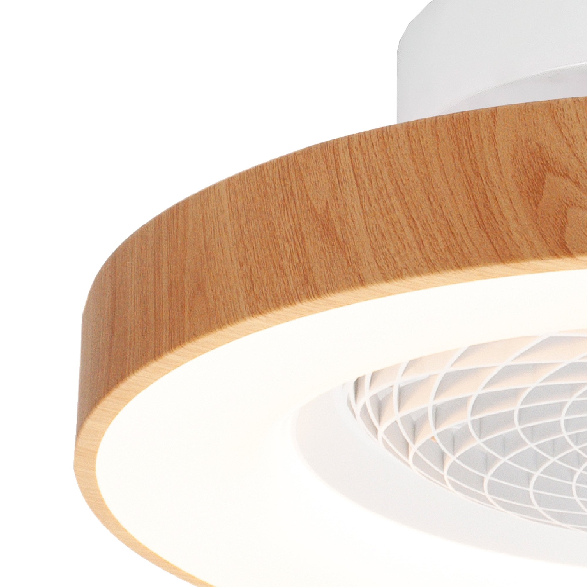Mantra Tibet Mini 70W LED Dimmable Ceiling Light & Fan, Remote Controlled - Wood Effect