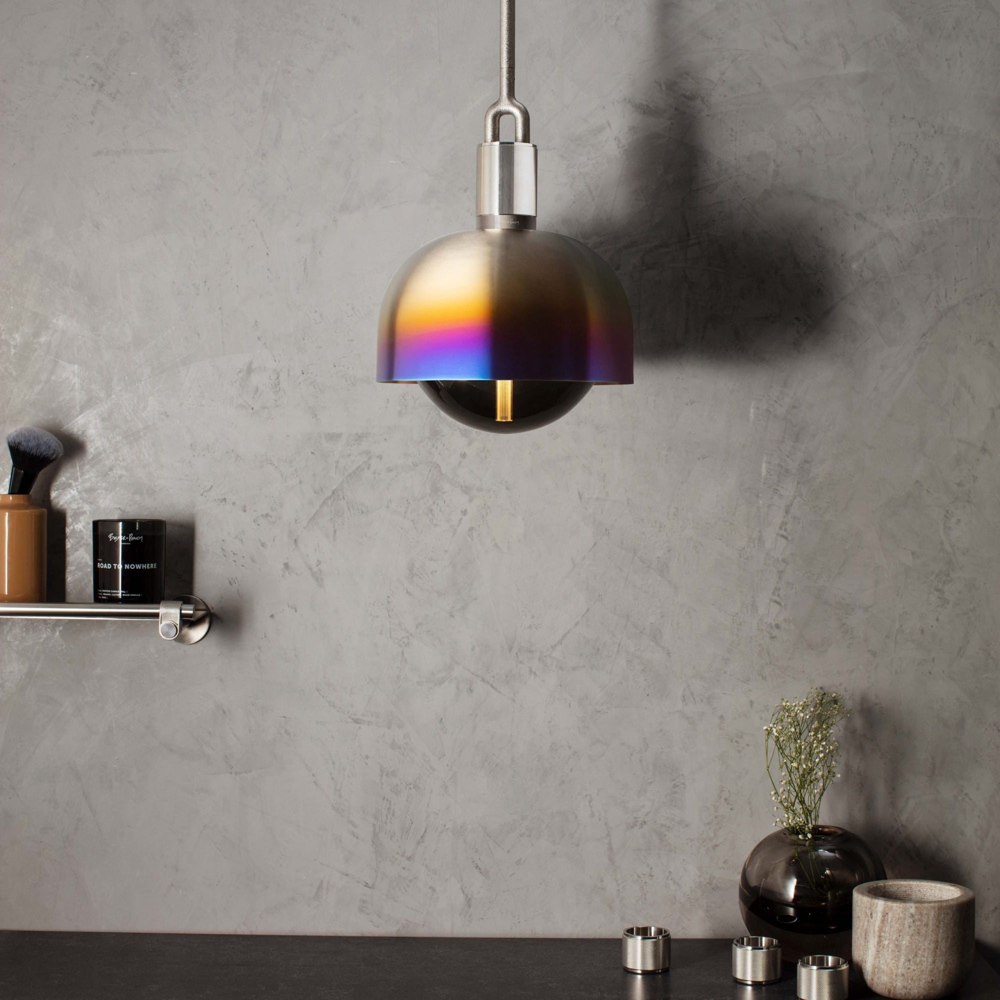 Buster + Punch Forked Globe Smoked Shade Pendant - Medium