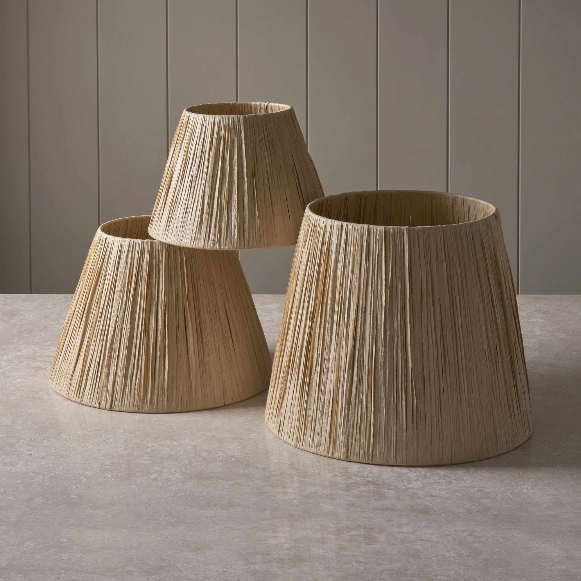 Endon Raffia Single 24cm Tapered Light Shade - Natural Raffia & Matt Black