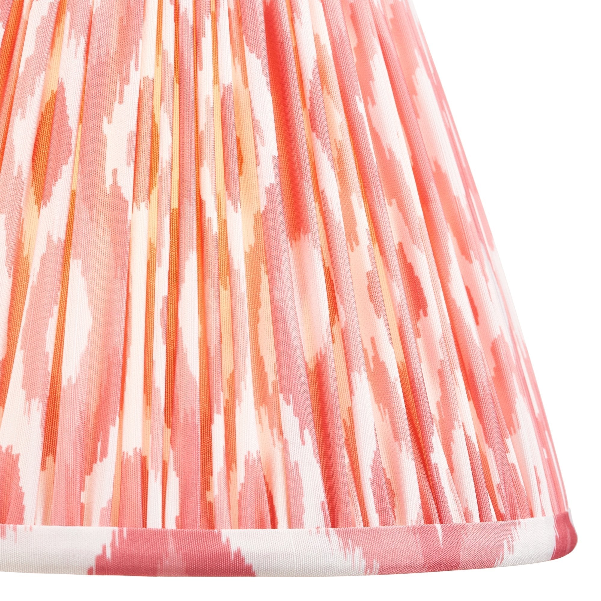 Endon Burley Rechargeable Floor Lamp & Ikat 25cm Coral Pink Shade