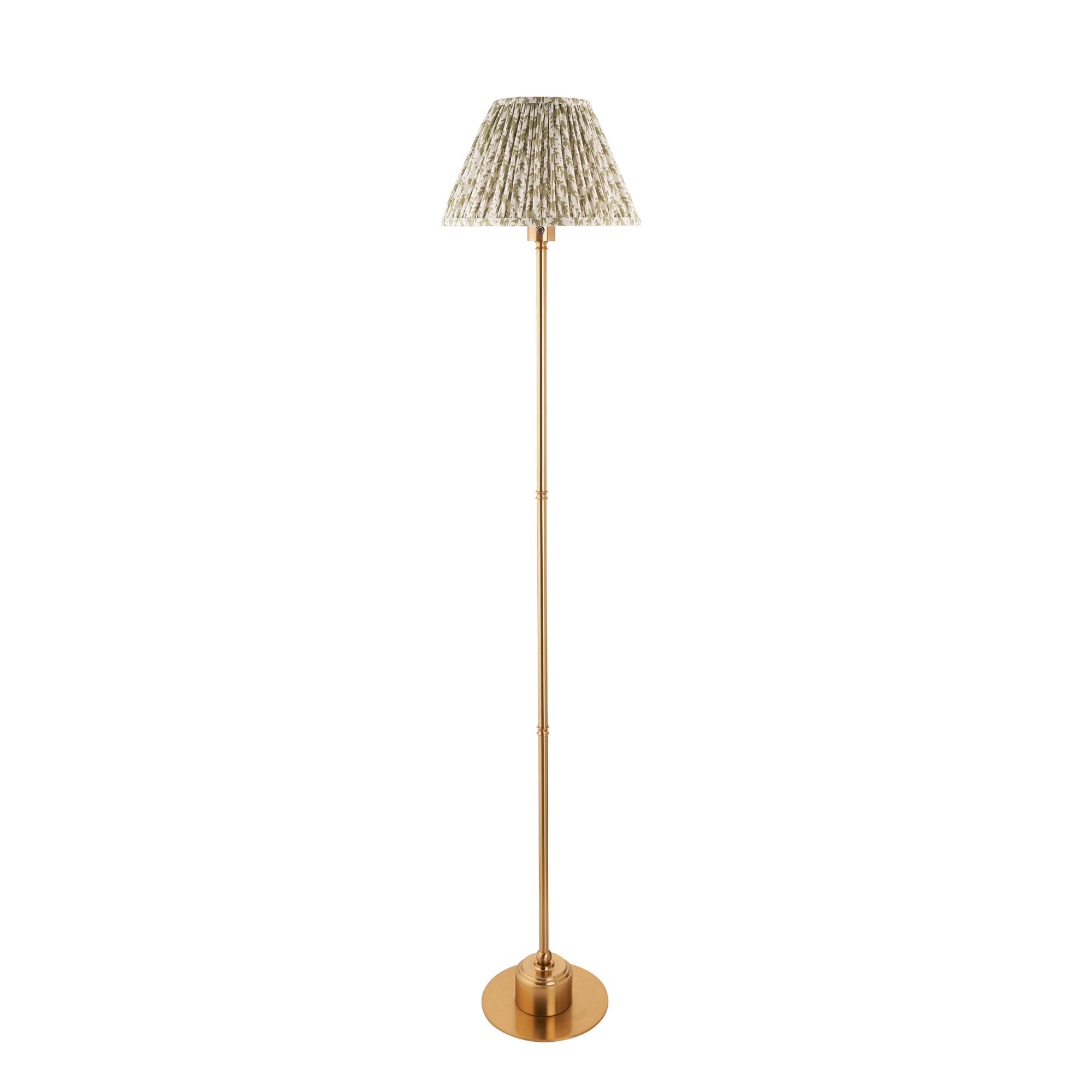 Endon Burley Rechargeable Floor Lamp & Leaf 30cm Herb Garden Green Shade