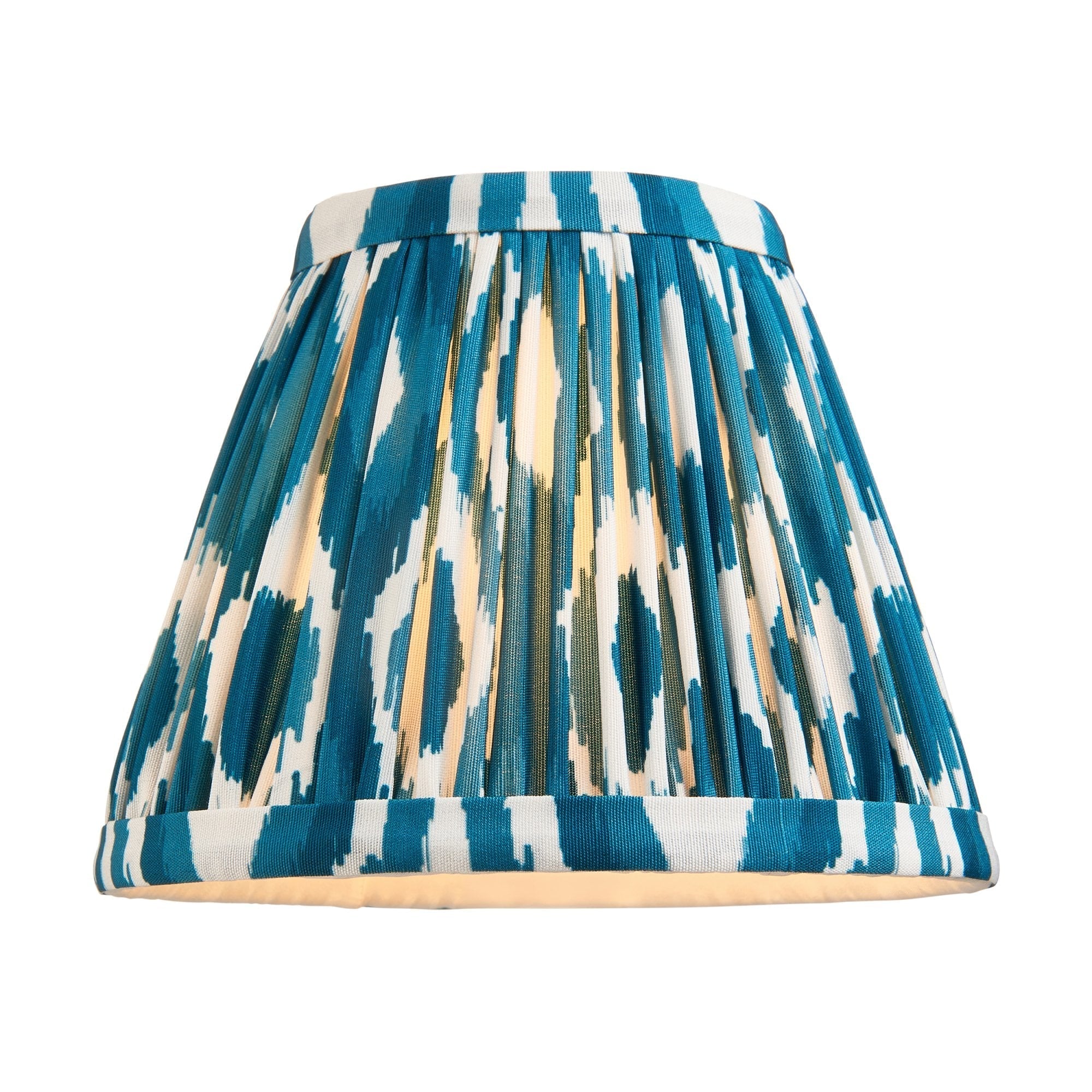Endon Upton Rechargeable Table Lamp & Ikat 16cm Marlin Blue Shade