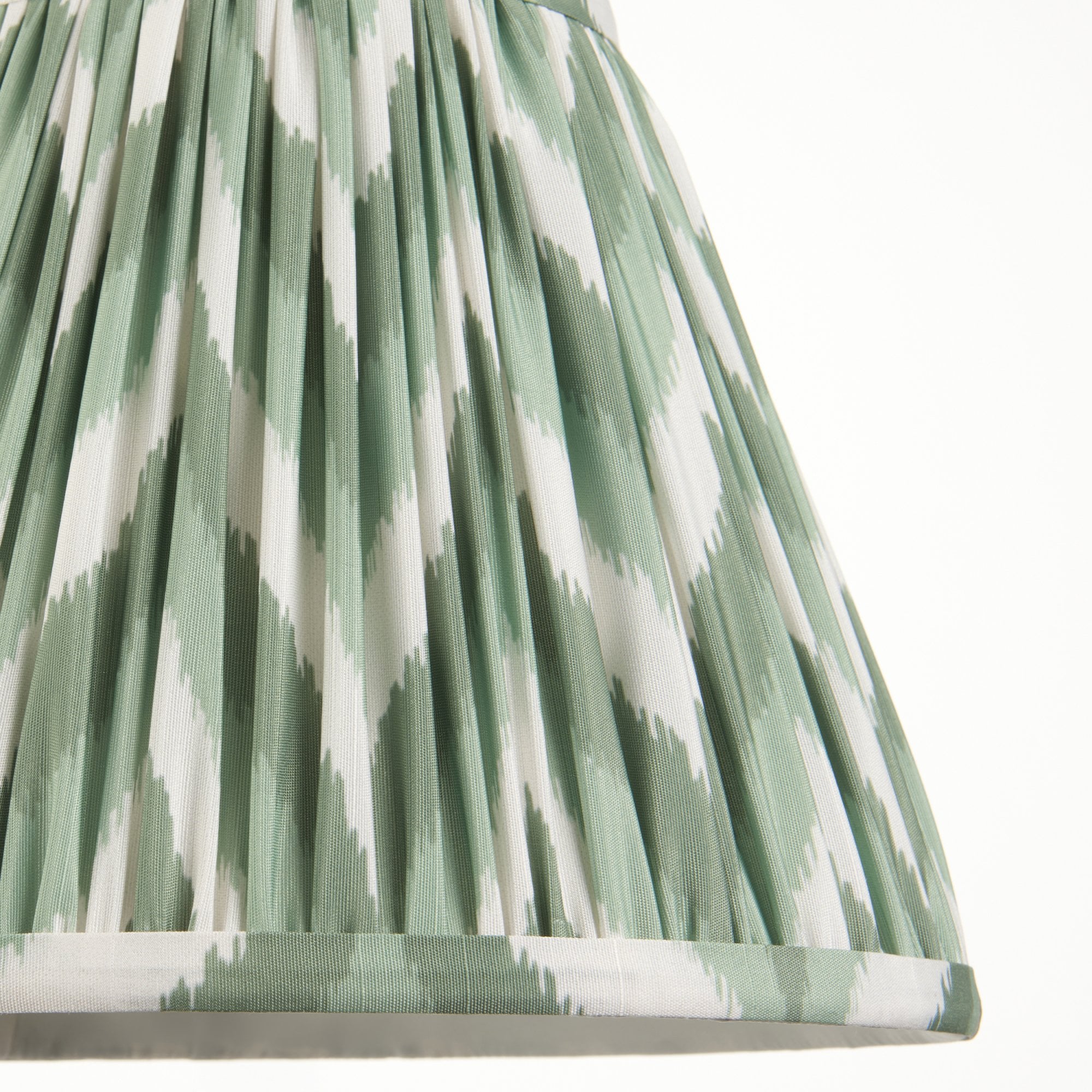 Endon Myrtle Gloss Cotswold Green Table Lamp & Zigzag 25cm Cotswold Green Shade